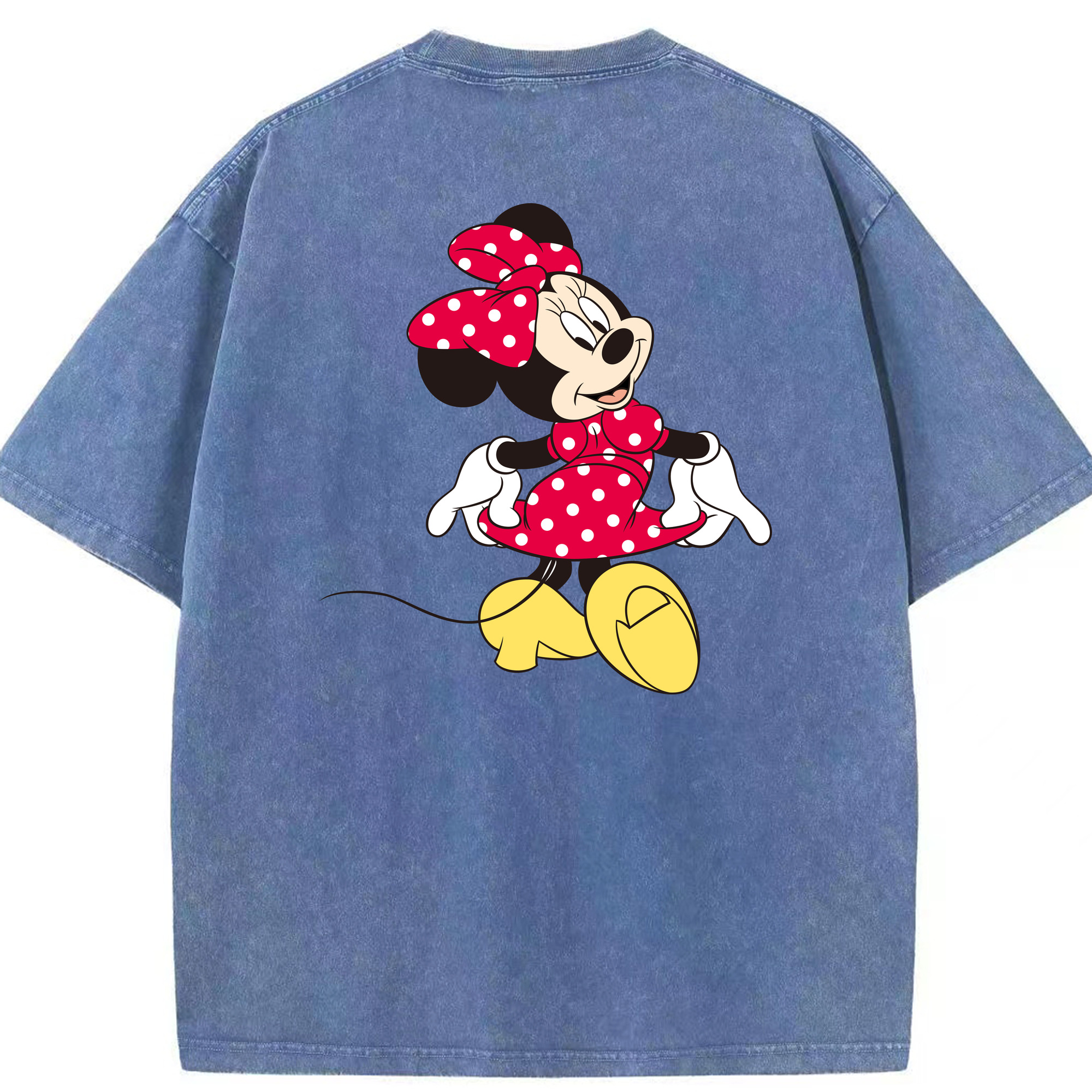 （画像用） ミッキーマウス Mickey Mouse 綿100% ヴィンテージ風 半袖Tシャツ（背面プリント）