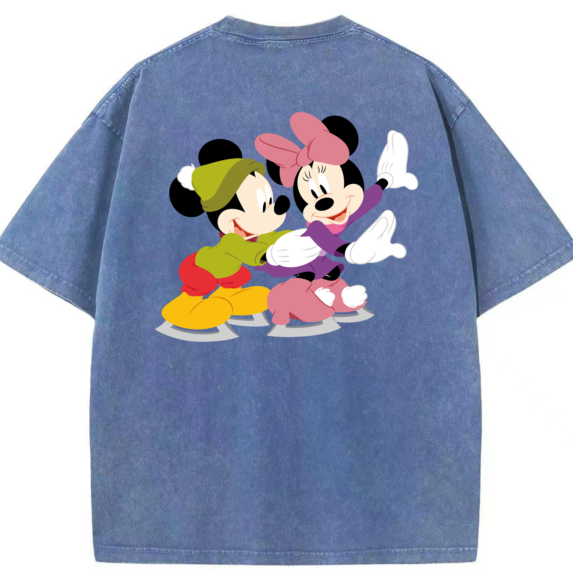 （画像用） ミッキーマウス Mickey Mouse 綿100% ヴィンテージ風 半袖Tシャツ（背面プリント）
