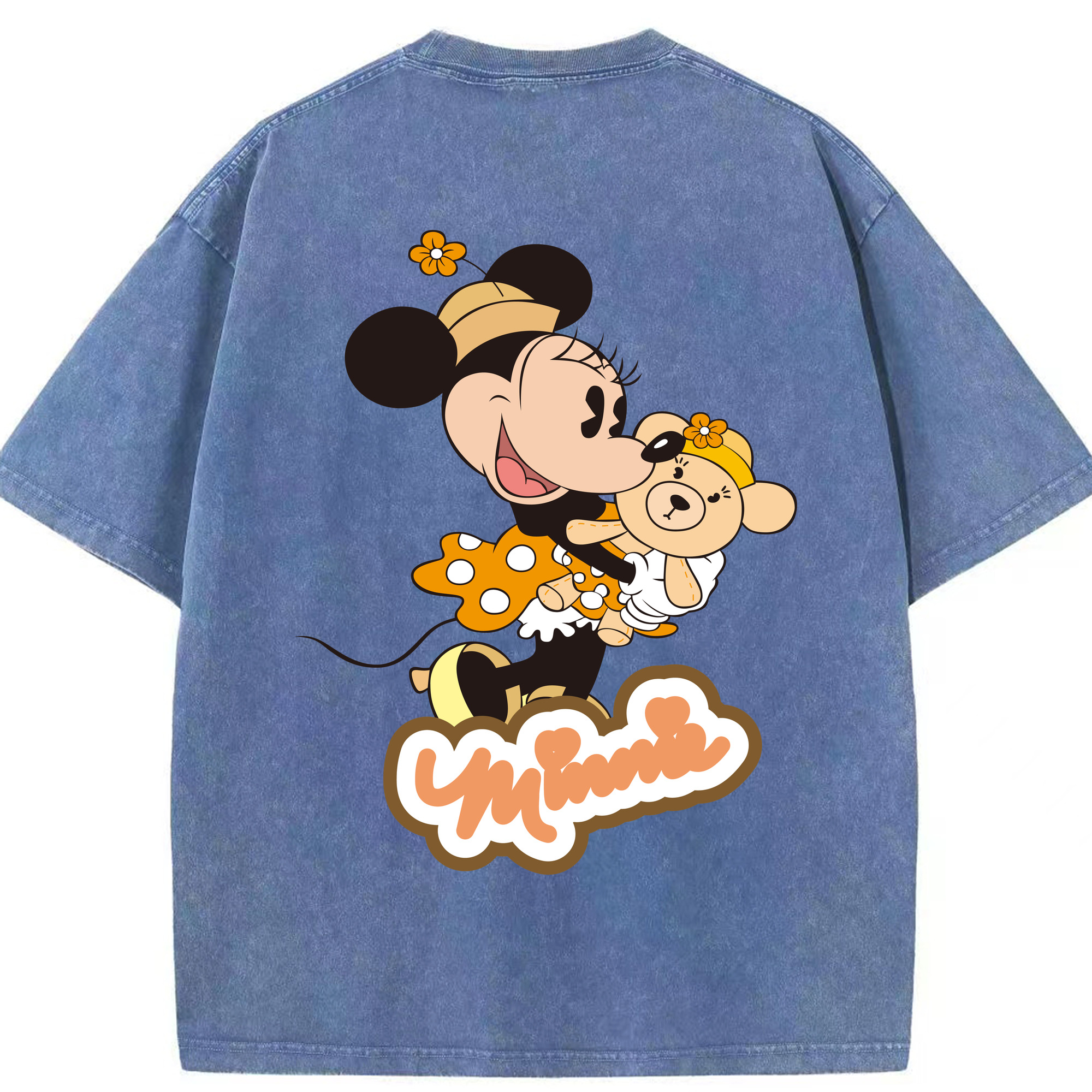 （画像用） ミッキーマウス Mickey Mouse 綿100% ヴィンテージ風 半袖Tシャツ（背面プリント）