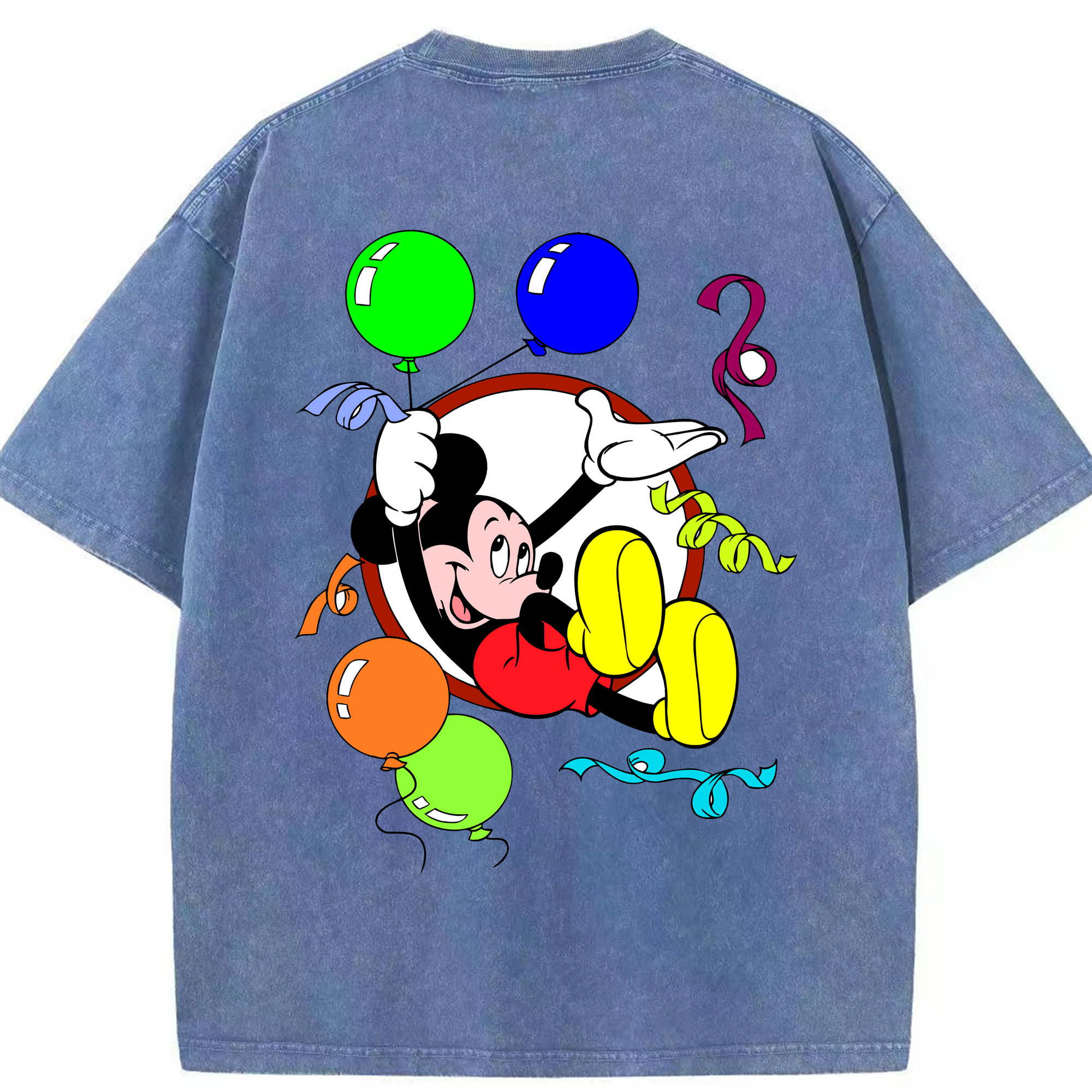 （画像用） ミッキーマウス Mickey Mouse 綿100% ヴィンテージ風 半袖Tシャツ（背面プリント）
