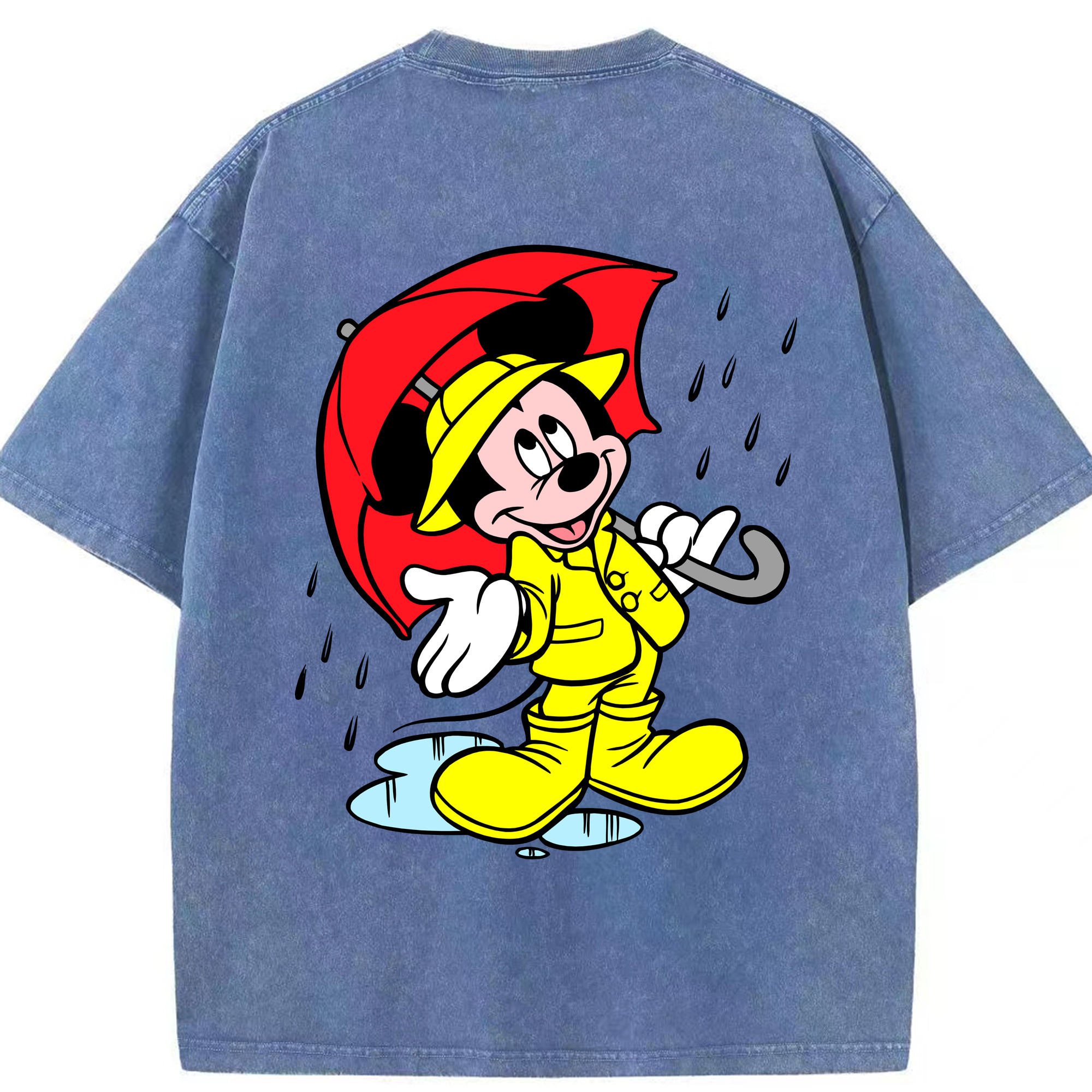 （画像用） ミッキーマウス Mickey Mouse 綿100% ヴィンテージ風 半袖Tシャツ（背面プリント）