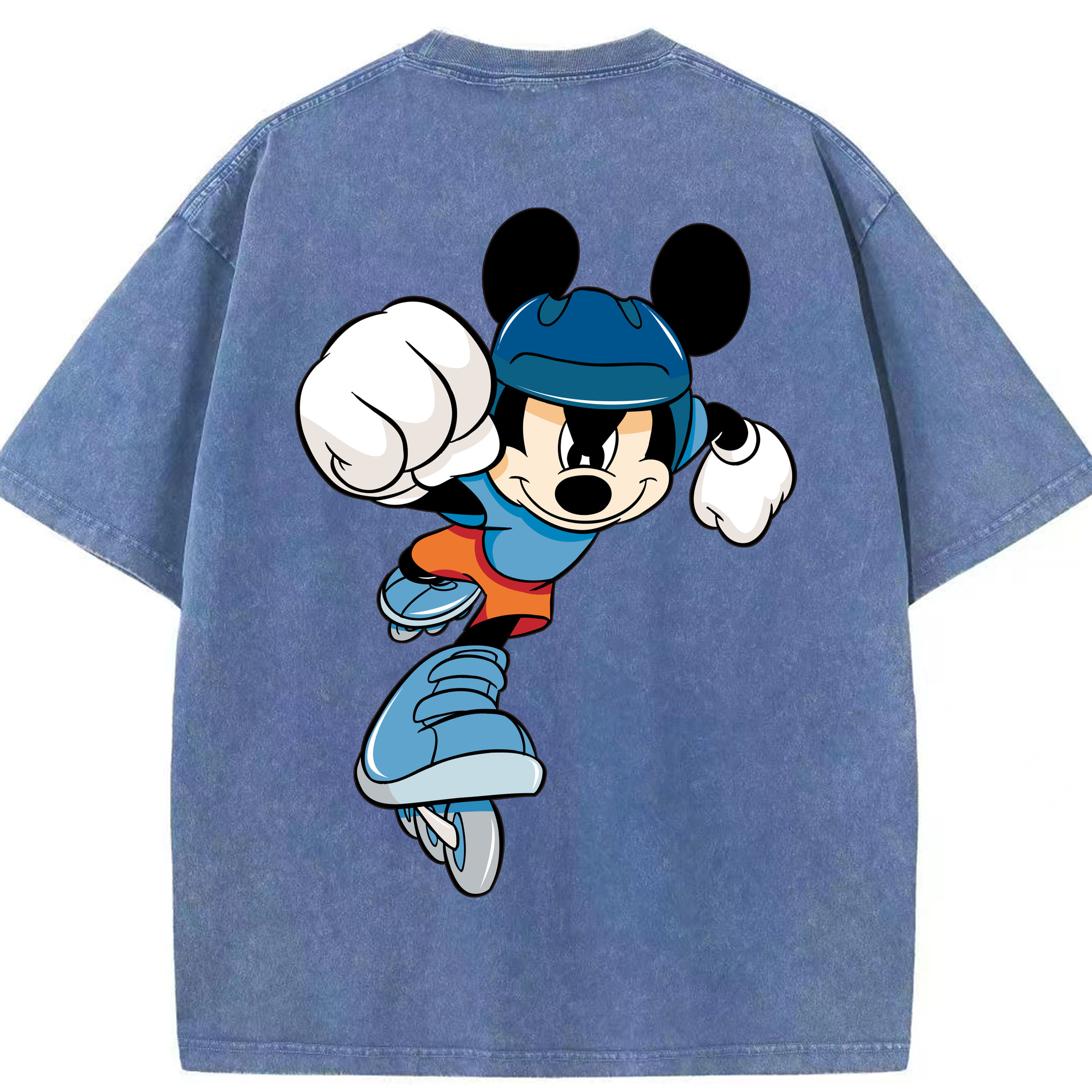 （画像用） ミッキーマウス Mickey Mouse 綿100% ヴィンテージ風 半袖Tシャツ（背面プリント）