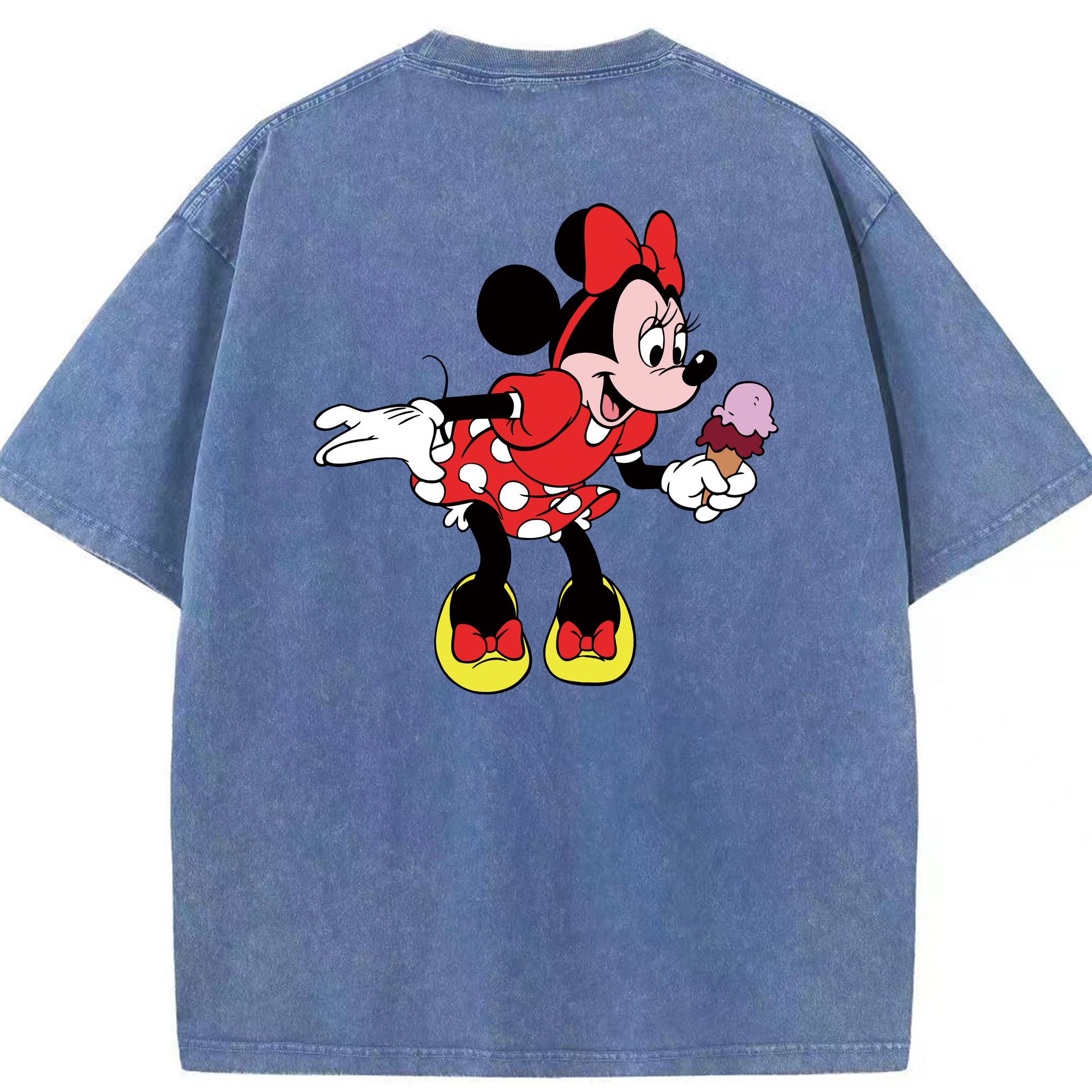 （画像用） ミッキーマウス Mickey Mouse 綿100% ヴィンテージ風 半袖Tシャツ（背面プリント）