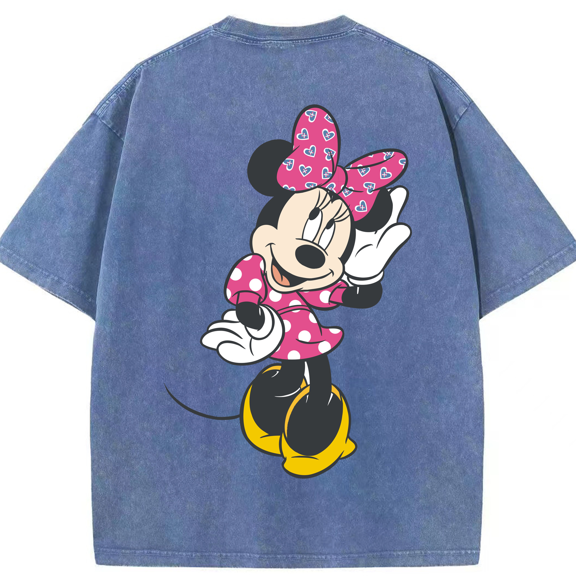 （画像用） ミッキーマウス Mickey Mouse 綿100% ヴィンテージ風 半袖Tシャツ（背面プリント）