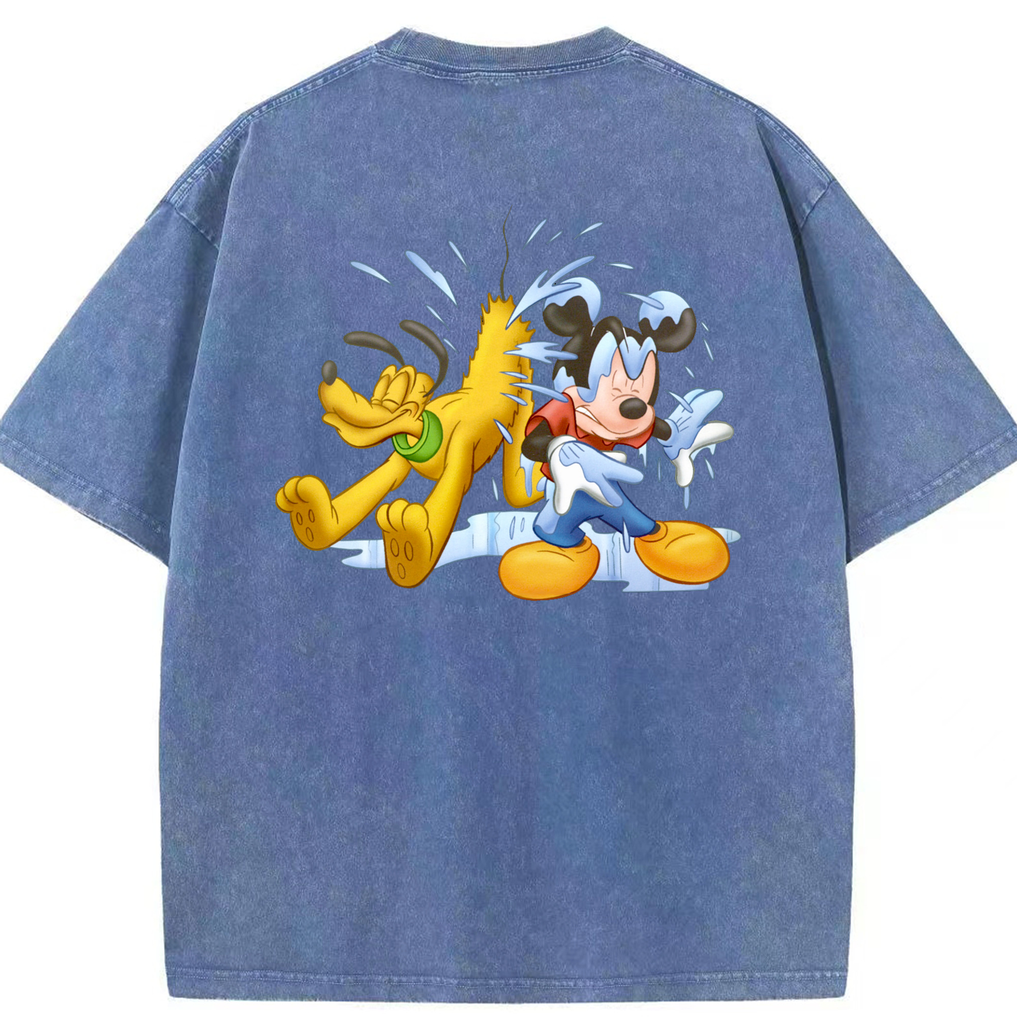 （画像用） ミッキーマウス Mickey Mouse 綿100% ヴィンテージ風 半袖Tシャツ（背面プリント）