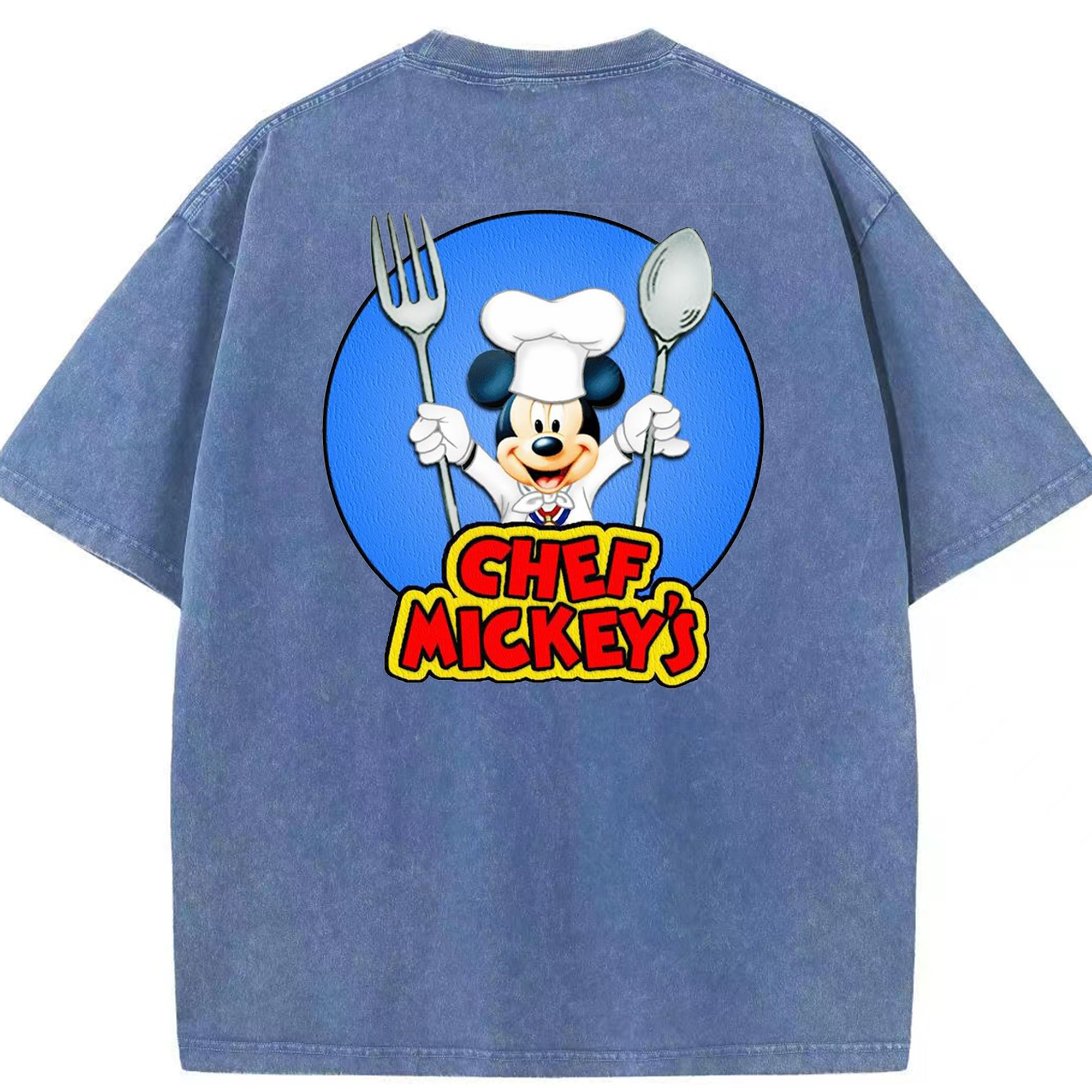 （画像用） ミッキーマウス Mickey Mouse 綿100% ヴィンテージ風 半袖Tシャツ（背面プリント）