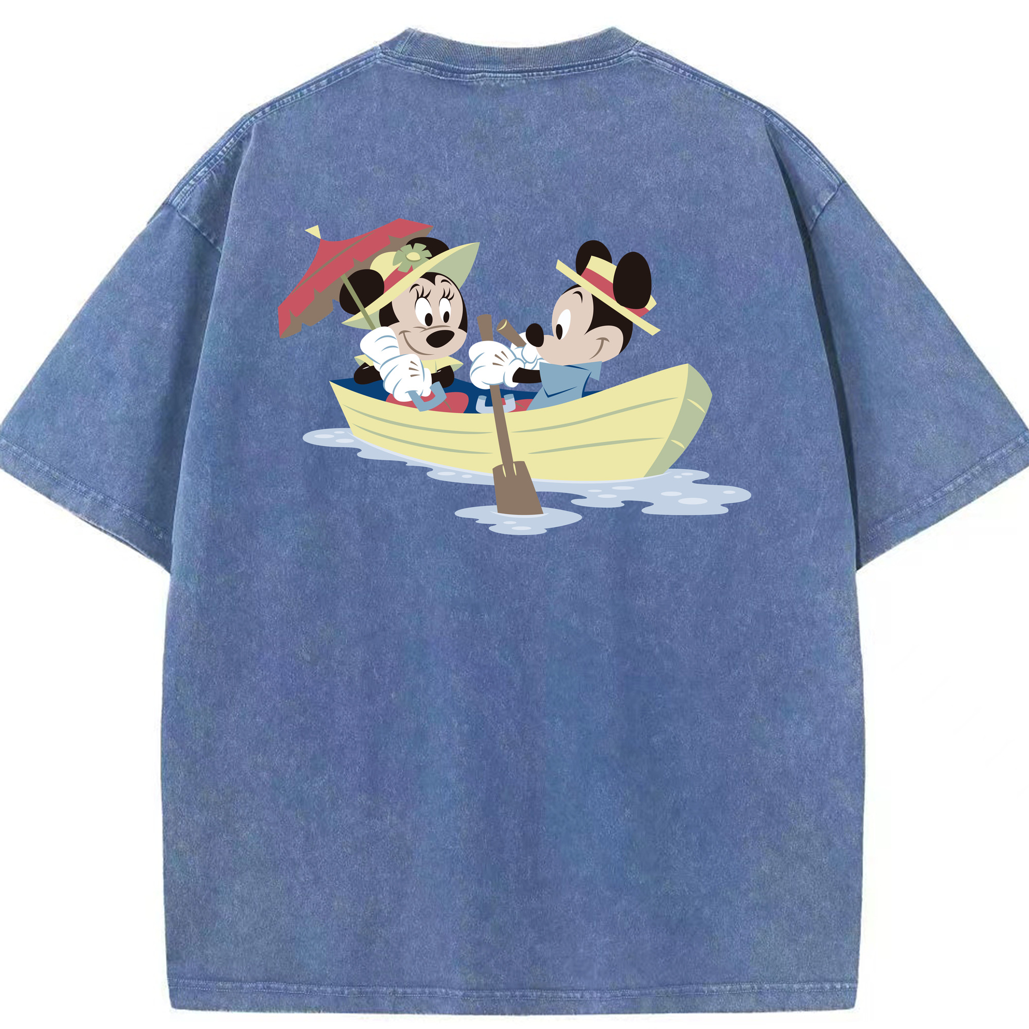 （画像用） ミッキーマウス Mickey Mouse 綿100% ヴィンテージ風 半袖Tシャツ（背面プリント）