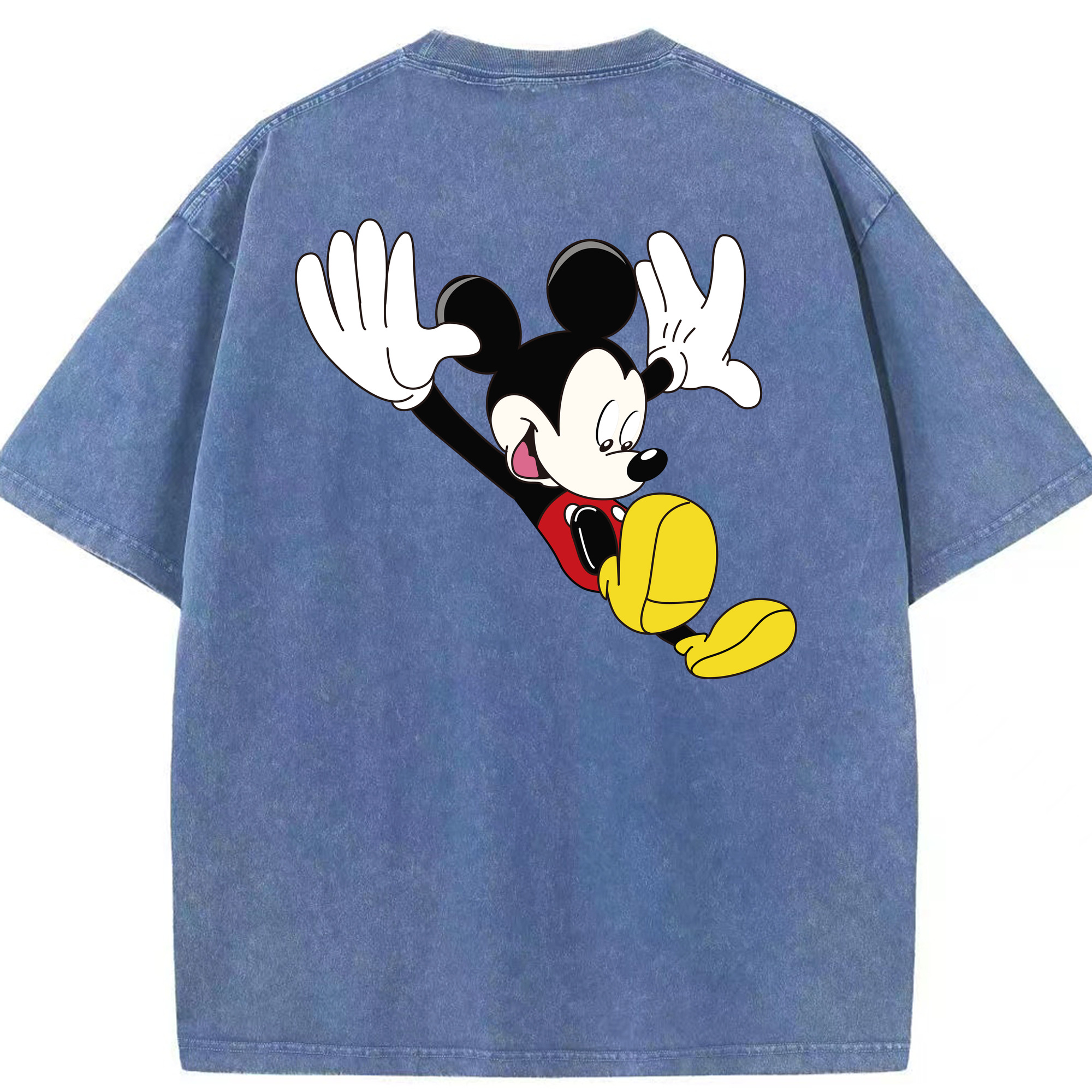（画像用） ミッキーマウス Mickey Mouse 綿100% ヴィンテージ風 半袖Tシャツ（背面プリント）