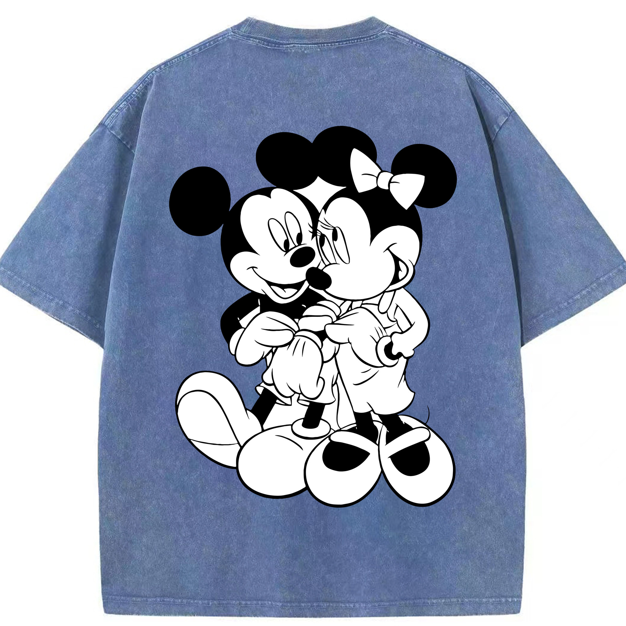 （画像用） ミッキーマウス Mickey Mouse 綿100% ヴィンテージ風 半袖Tシャツ（背面プリント）