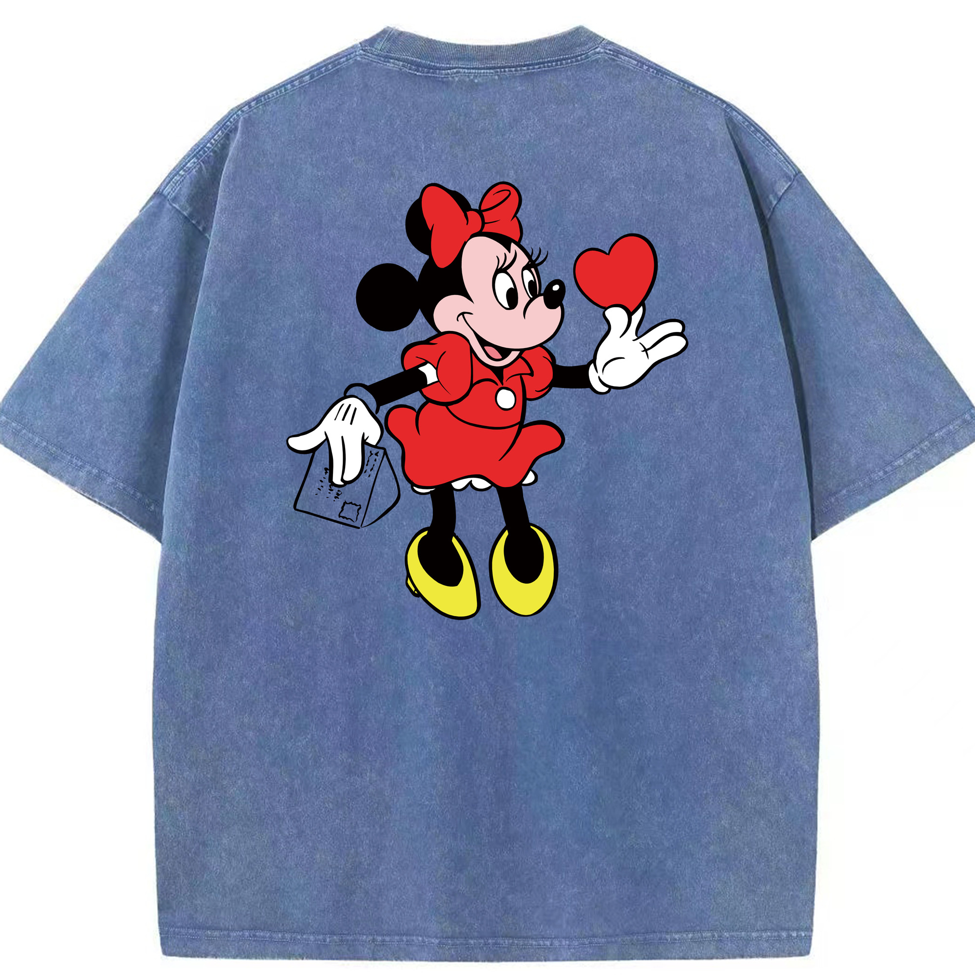 （画像用） ミッキーマウス Mickey Mouse 綿100% ヴィンテージ風 半袖Tシャツ（背面プリント）