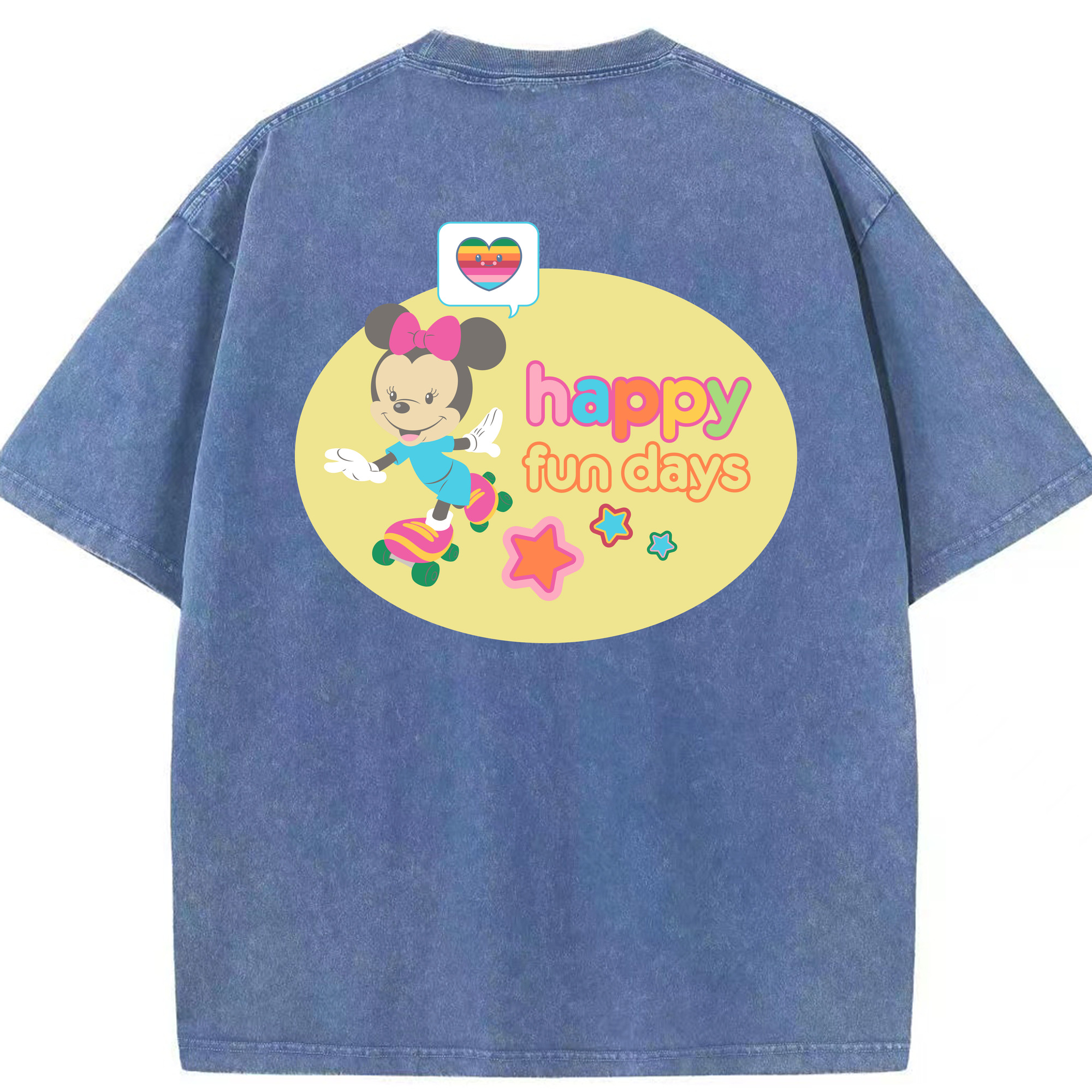（画像用） ミッキーマウス Mickey Mouse 綿100% ヴィンテージ風 半袖Tシャツ（背面プリント）