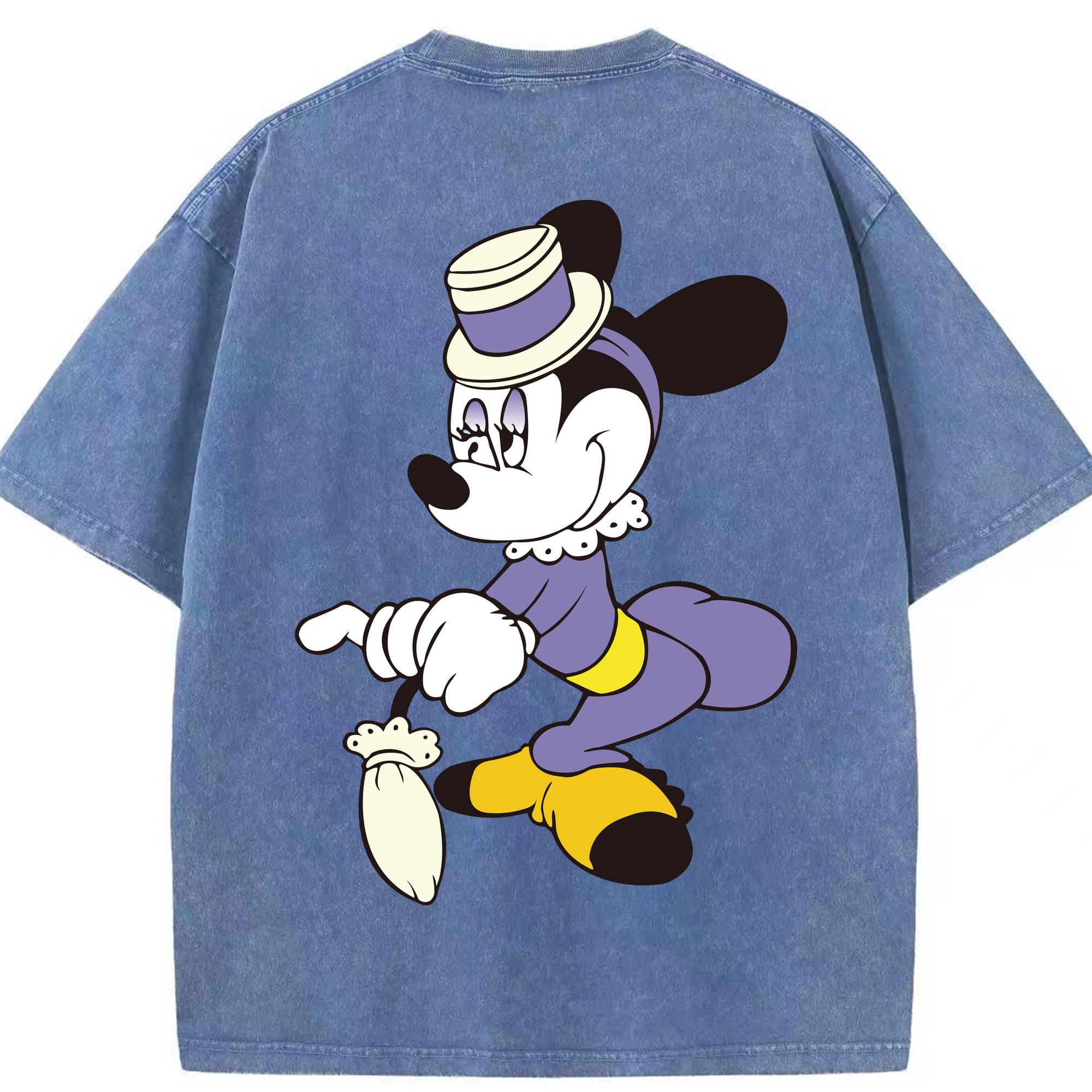 （画像用） ミッキーマウス Mickey Mouse 綿100% ヴィンテージ風 半袖Tシャツ（背面プリント）