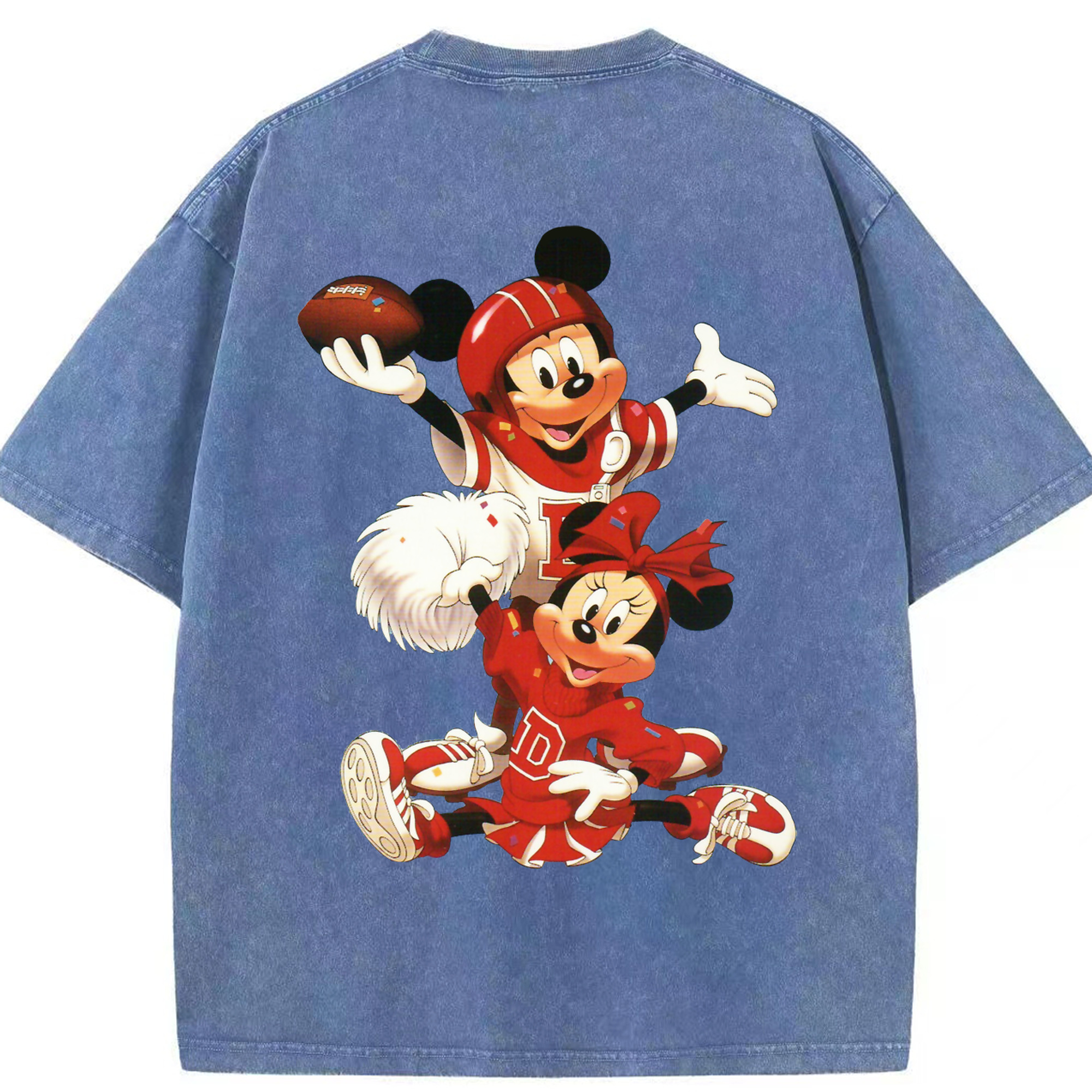 （画像用） ミッキーマウス Mickey Mouse 綿100% ヴィンテージ風 半袖Tシャツ（背面プリント）