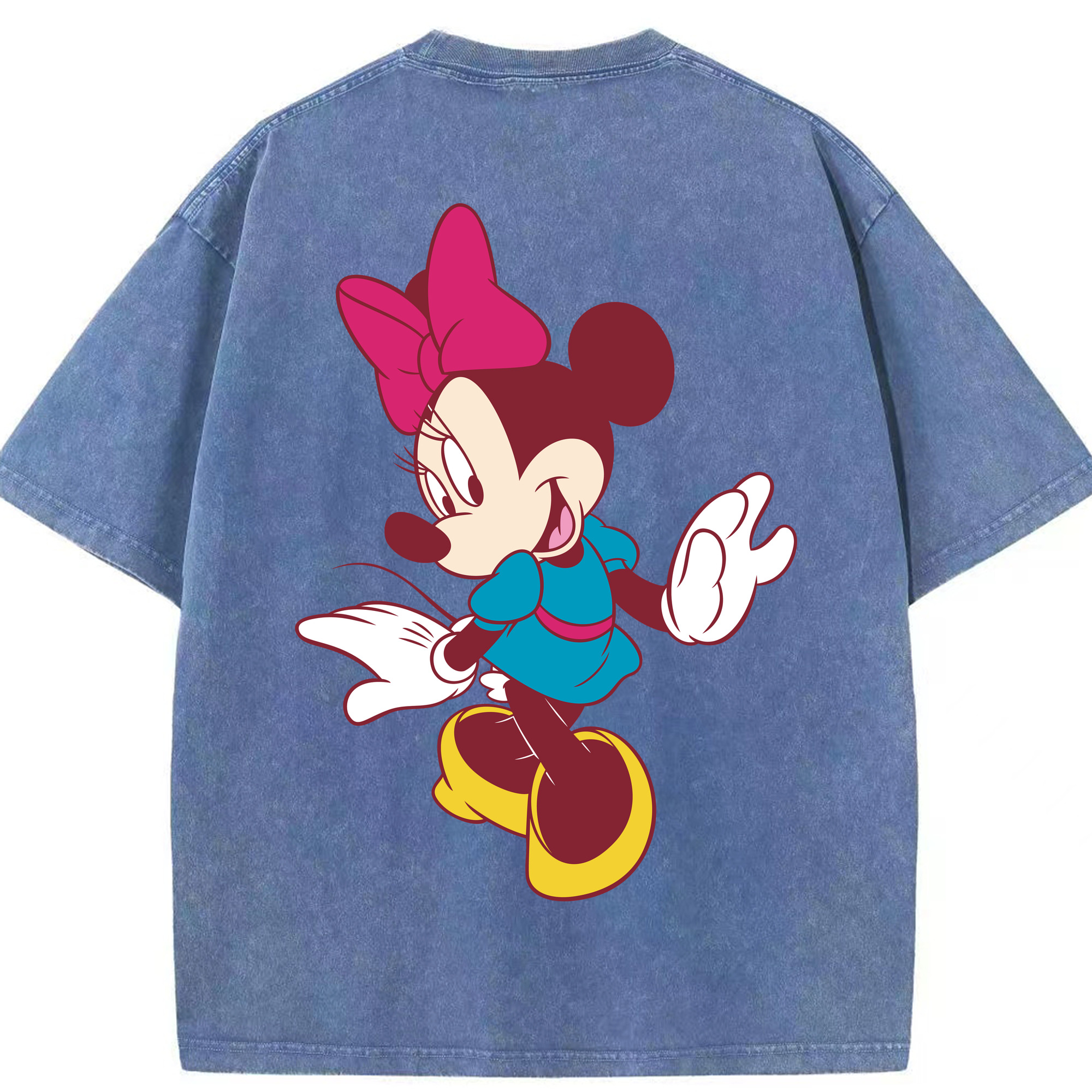 （画像用） ミッキーマウス Mickey Mouse 綿100% ヴィンテージ風 半袖Tシャツ（背面プリント）