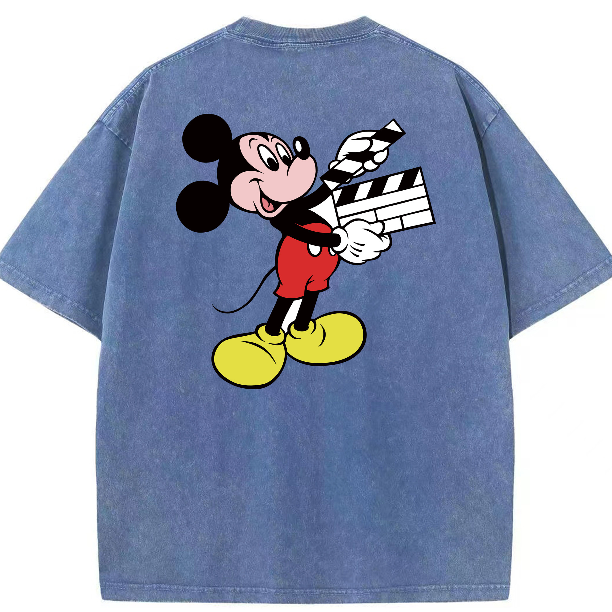 （画像用） ミッキーマウス Mickey Mouse 綿100% ヴィンテージ風 半袖Tシャツ（背面プリント）