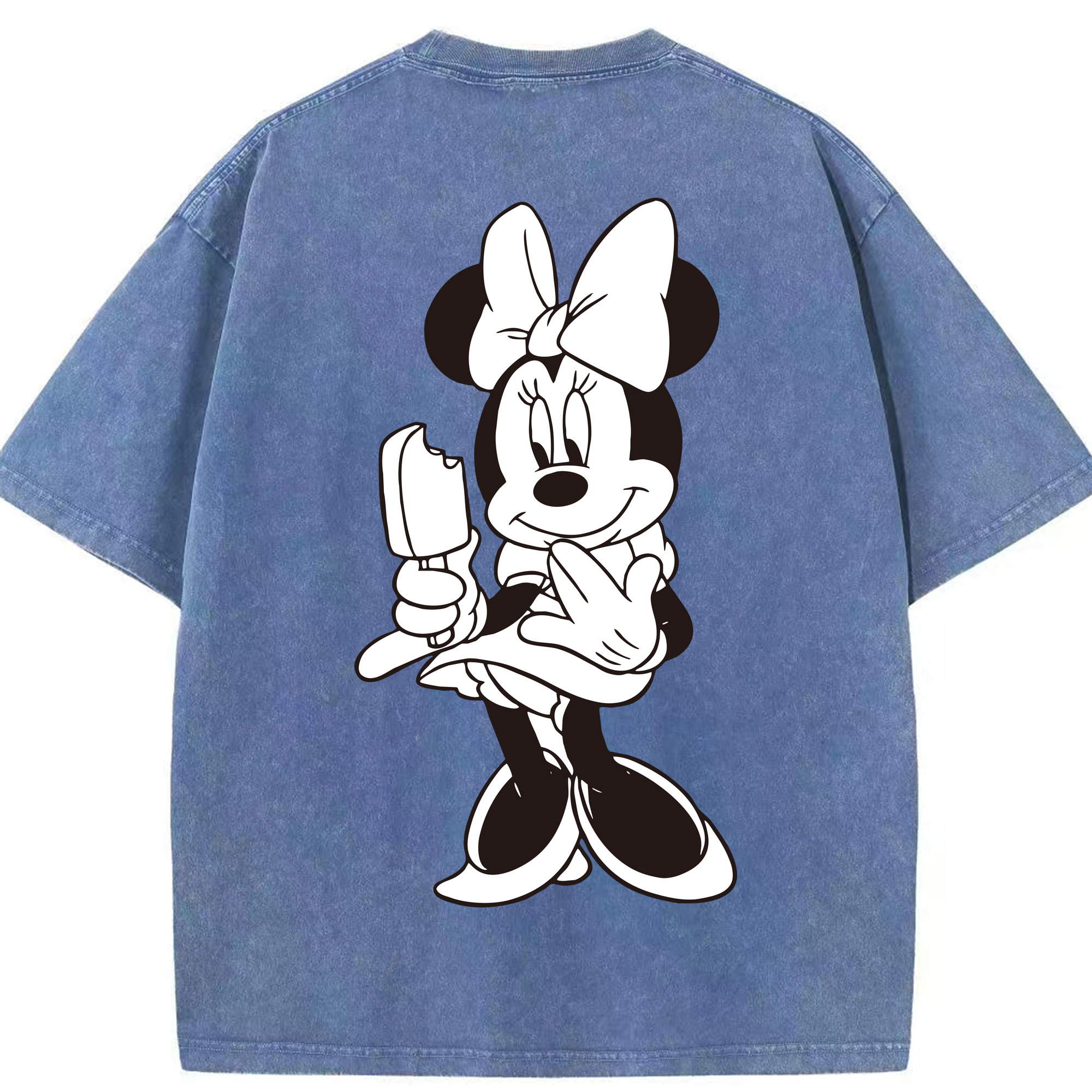 （画像用） ミッキーマウス Mickey Mouse 綿100% ヴィンテージ風 半袖Tシャツ（背面プリント）