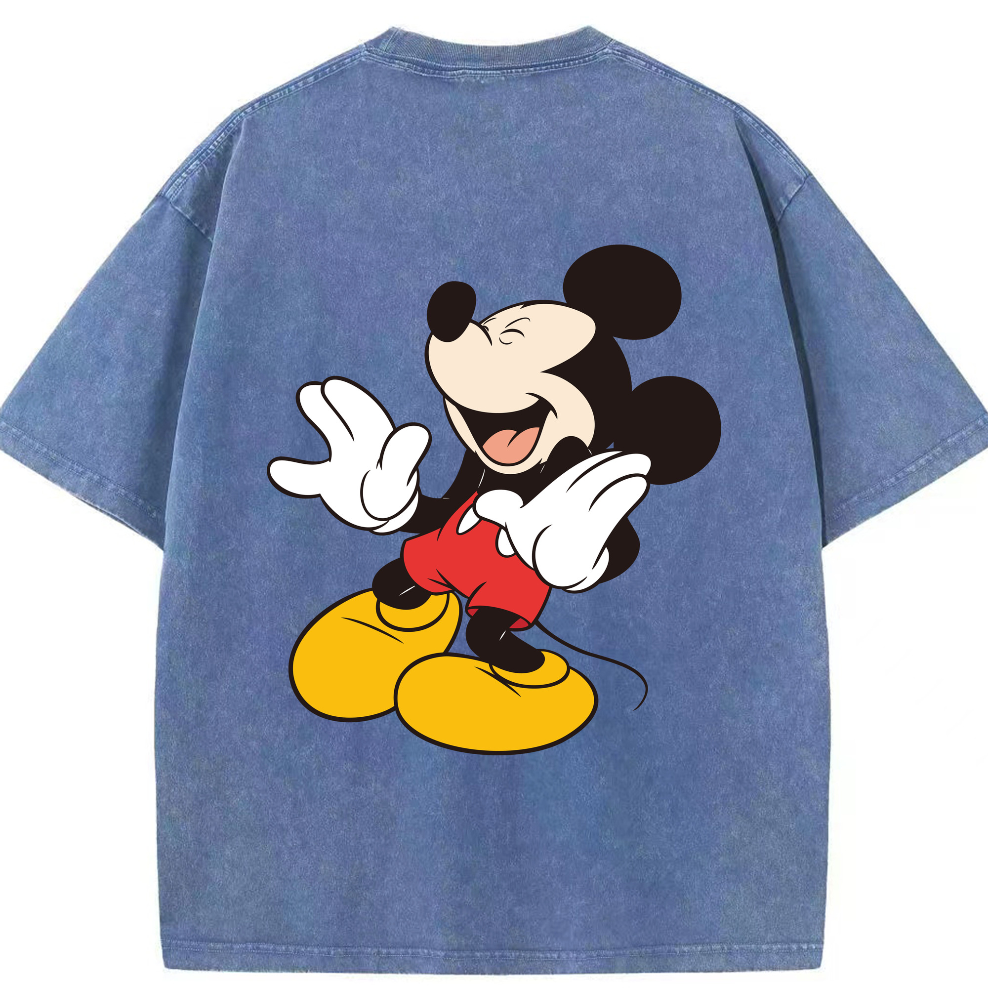 （画像用） ミッキーマウス Mickey Mouse 綿100% ヴィンテージ風 半袖Tシャツ（背面プリント）