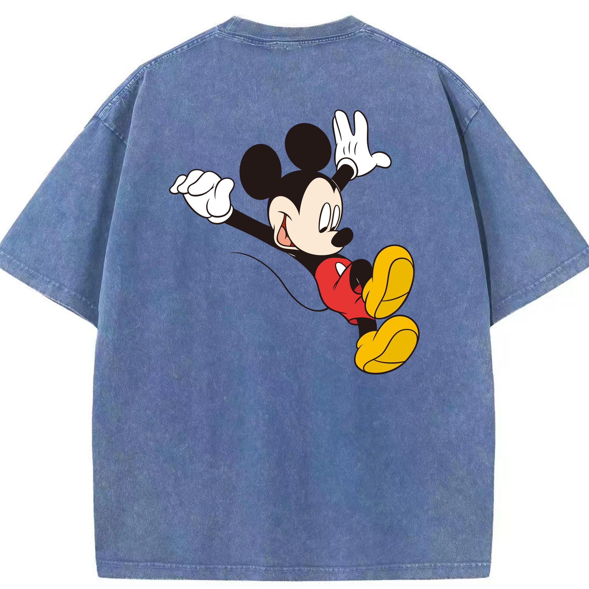（画像用） ミッキーマウス Mickey Mouse 綿100% ヴィンテージ風 半袖Tシャツ（背面プリント）