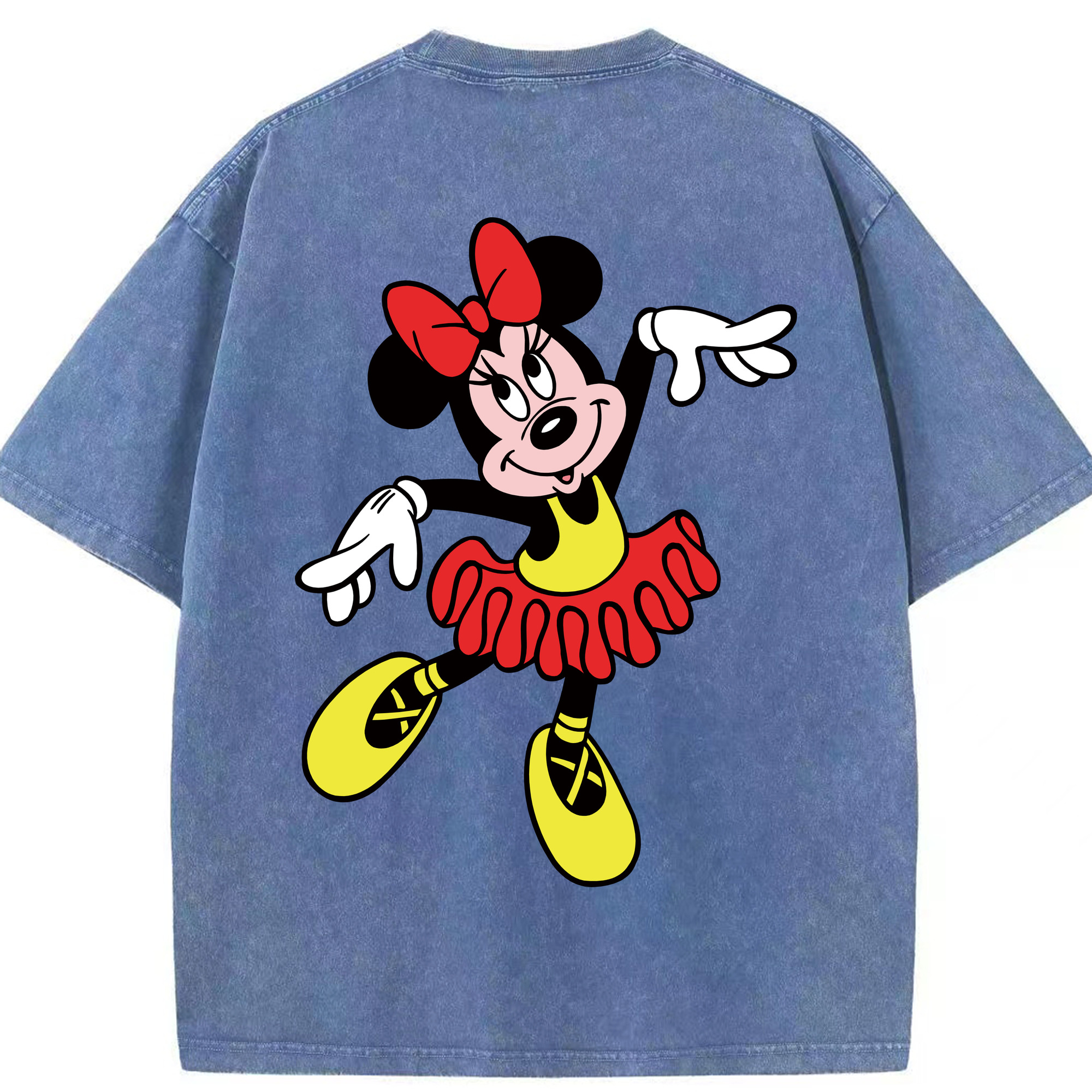 （画像用） ミッキーマウス Mickey Mouse 綿100% ヴィンテージ風 半袖Tシャツ（背面プリント）