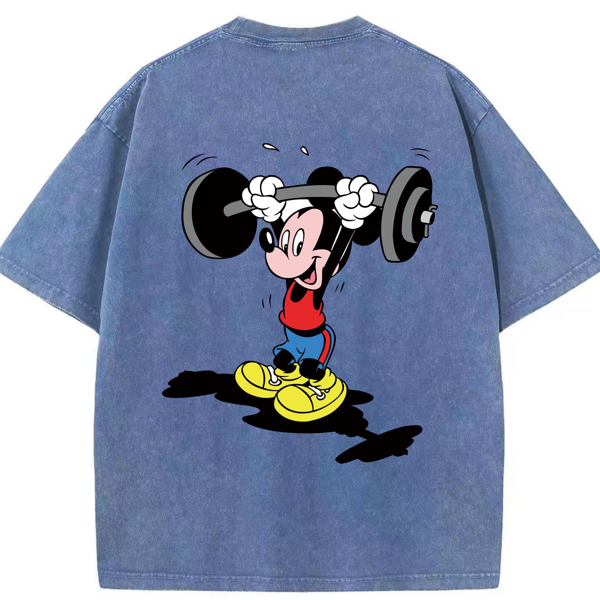 （画像用） ミッキーマウス Mickey Mouse 綿100% ヴィンテージ風 半袖Tシャツ（背面プリント）