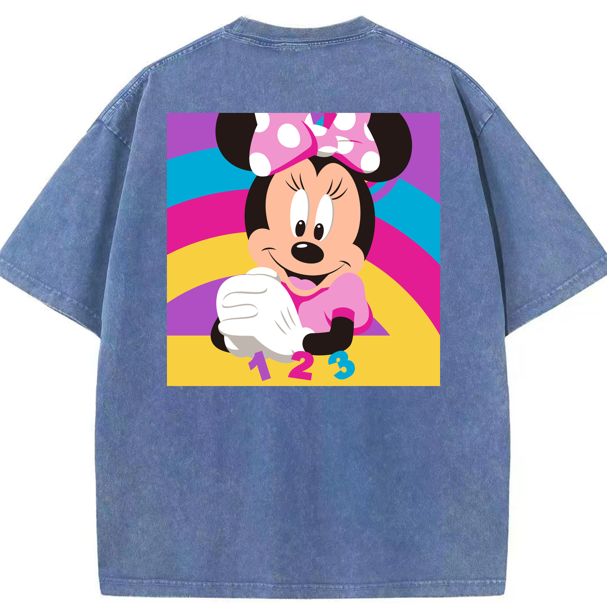 （画像用） ミッキーマウス Mickey Mouse 綿100% ヴィンテージ風 半袖Tシャツ（背面プリント）
