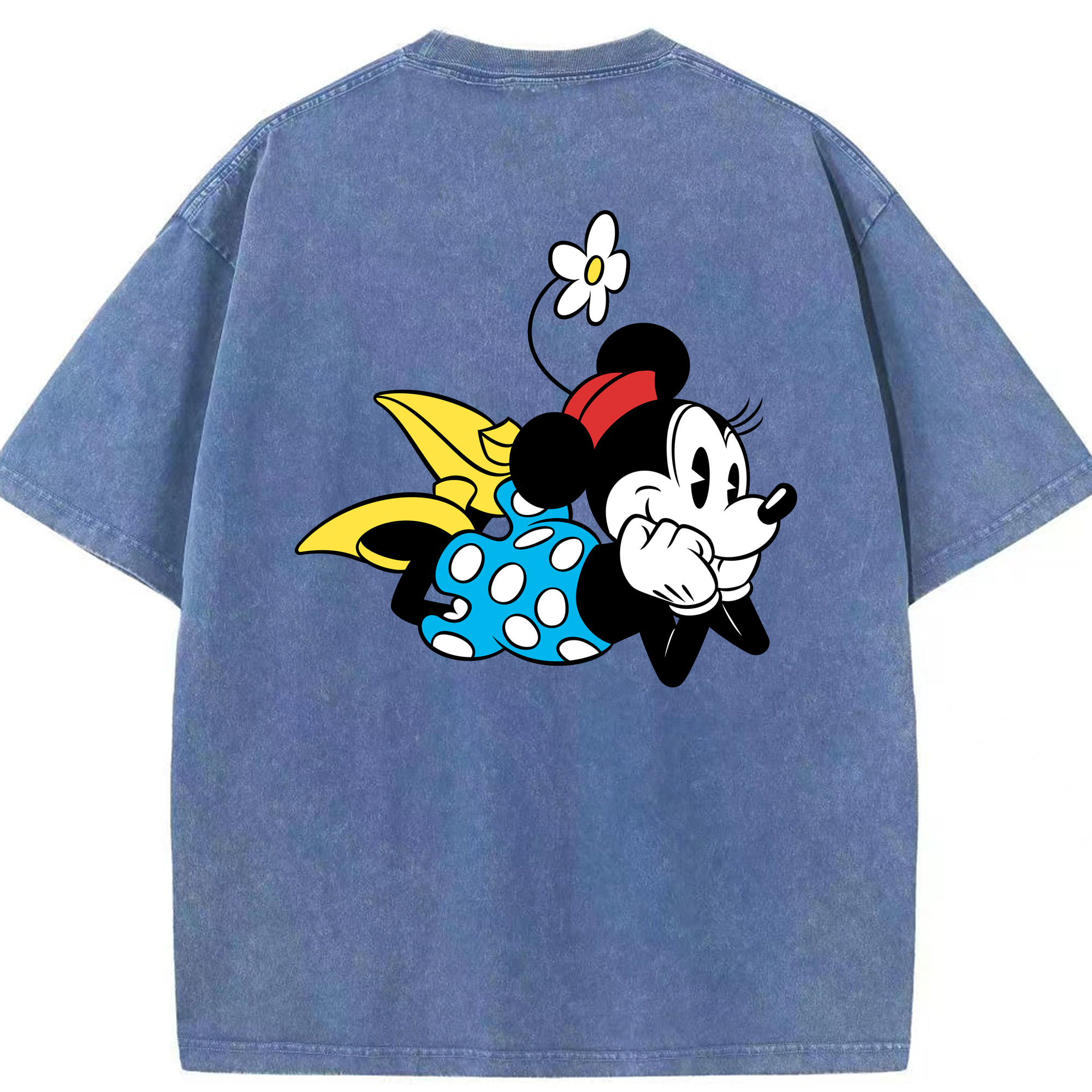 （画像用） ミッキーマウス Mickey Mouse 綿100% ヴィンテージ風 半袖Tシャツ（背面プリント）