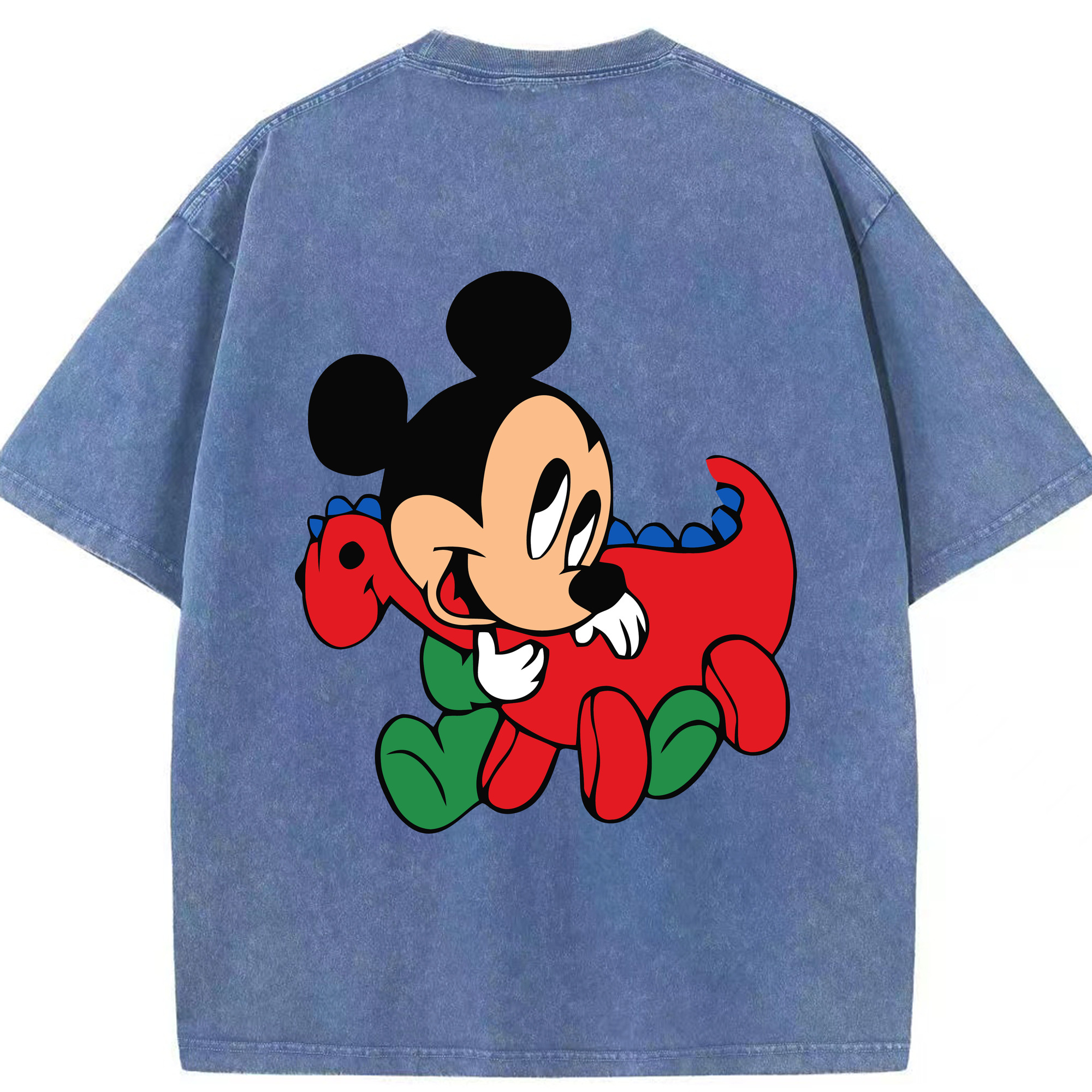 （画像用） ミッキーマウス Mickey Mouse 綿100% ヴィンテージ風 半袖Tシャツ（背面プリント）