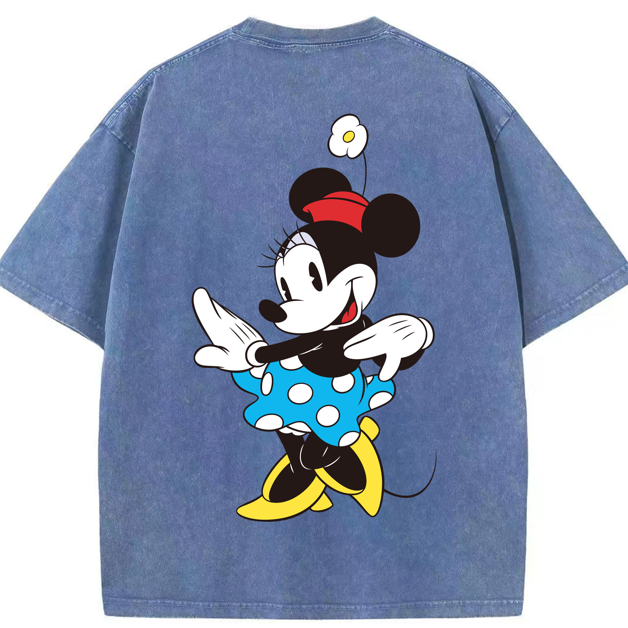 （画像用） ミッキーマウス Mickey Mouse 綿100% ヴィンテージ風 半袖Tシャツ（背面プリント）