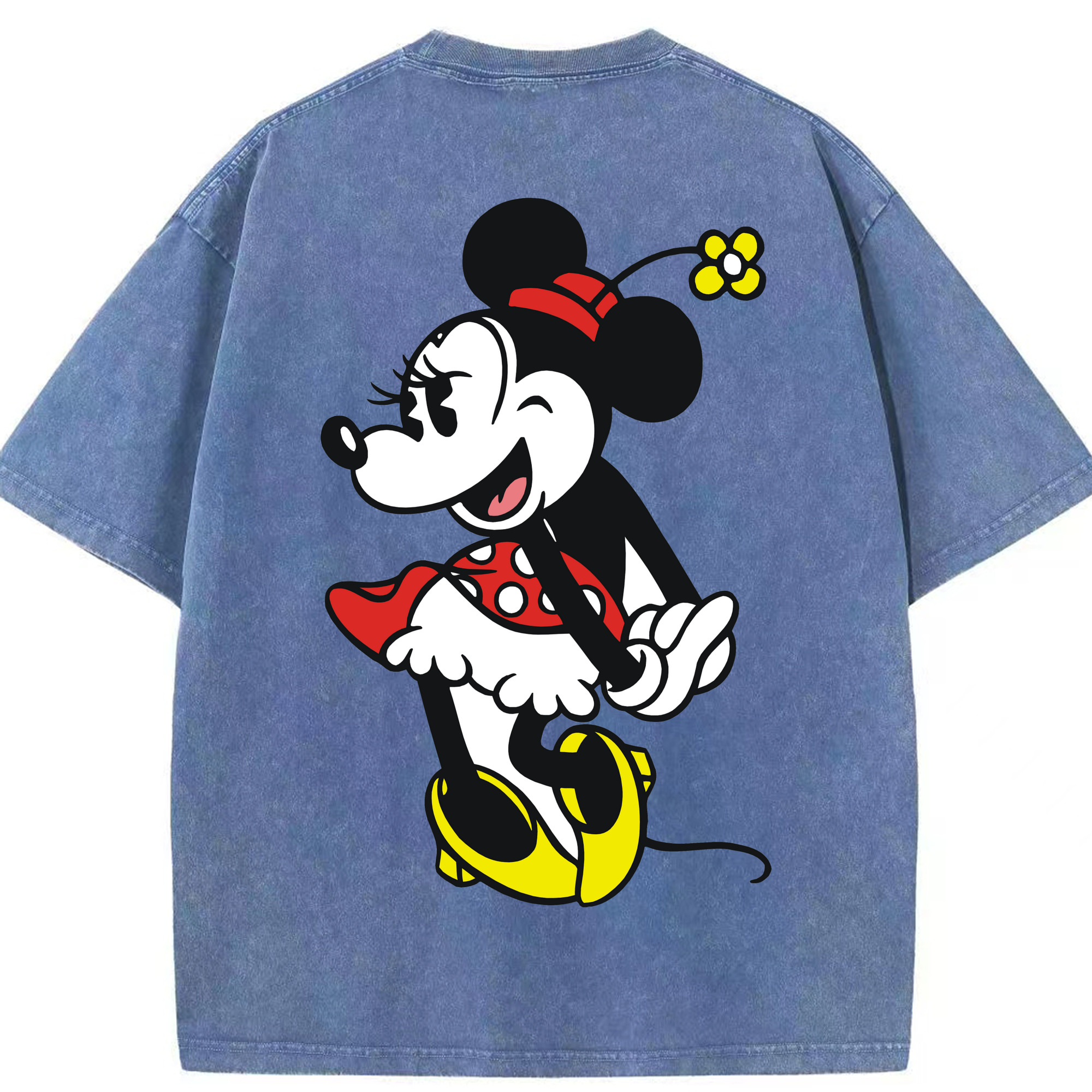 （画像用） ミッキーマウス Mickey Mouse 綿100% ヴィンテージ風 半袖Tシャツ（背面プリント）