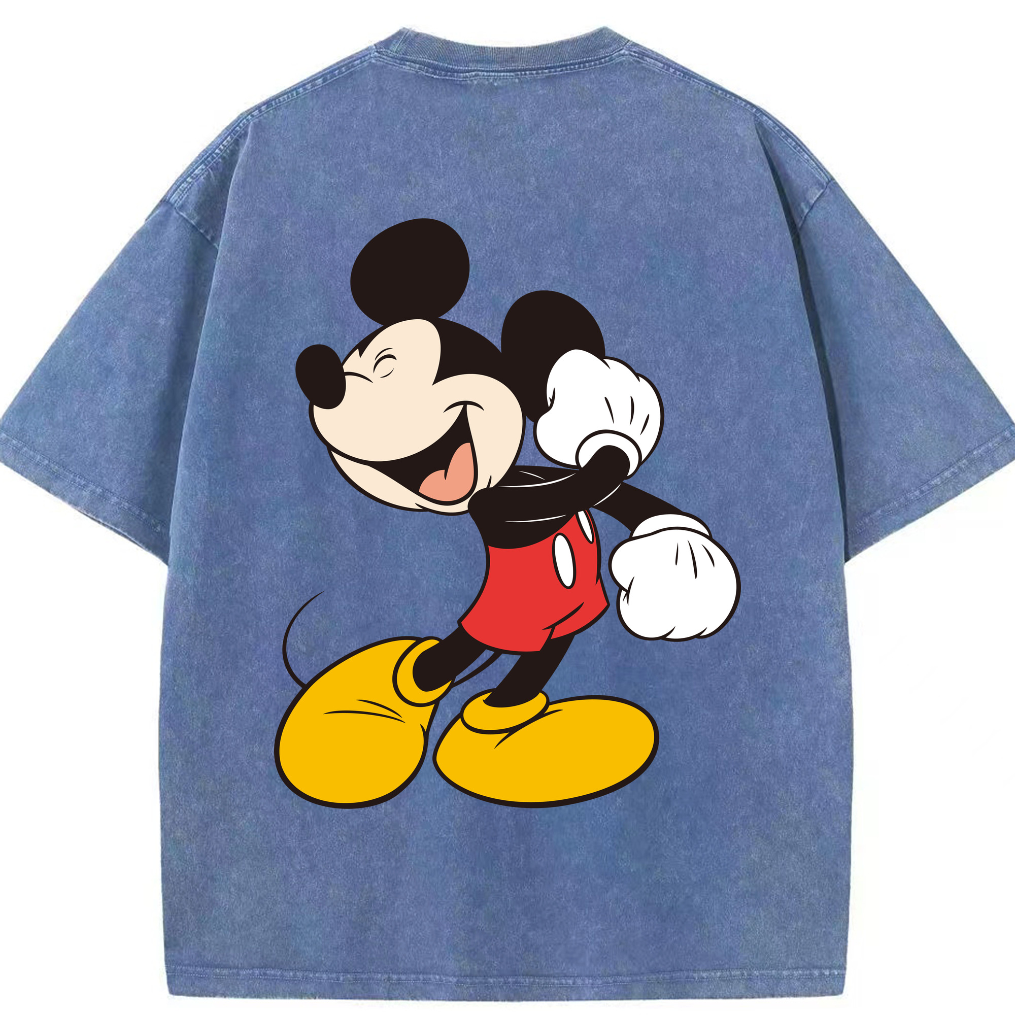（画像用） ミッキーマウス Mickey Mouse 綿100% ヴィンテージ風 半袖Tシャツ（背面プリント）