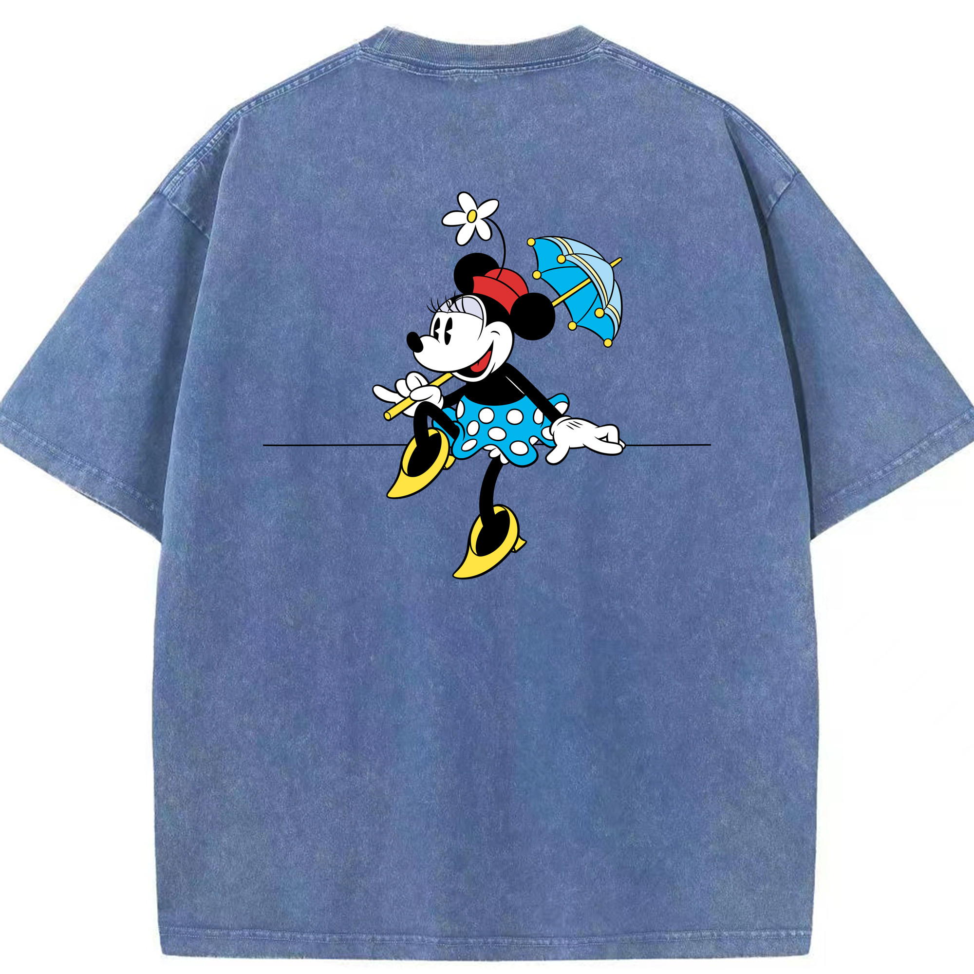 （画像用） ミッキーマウス Mickey Mouse 綿100% ヴィンテージ風 半袖Tシャツ（背面プリント）