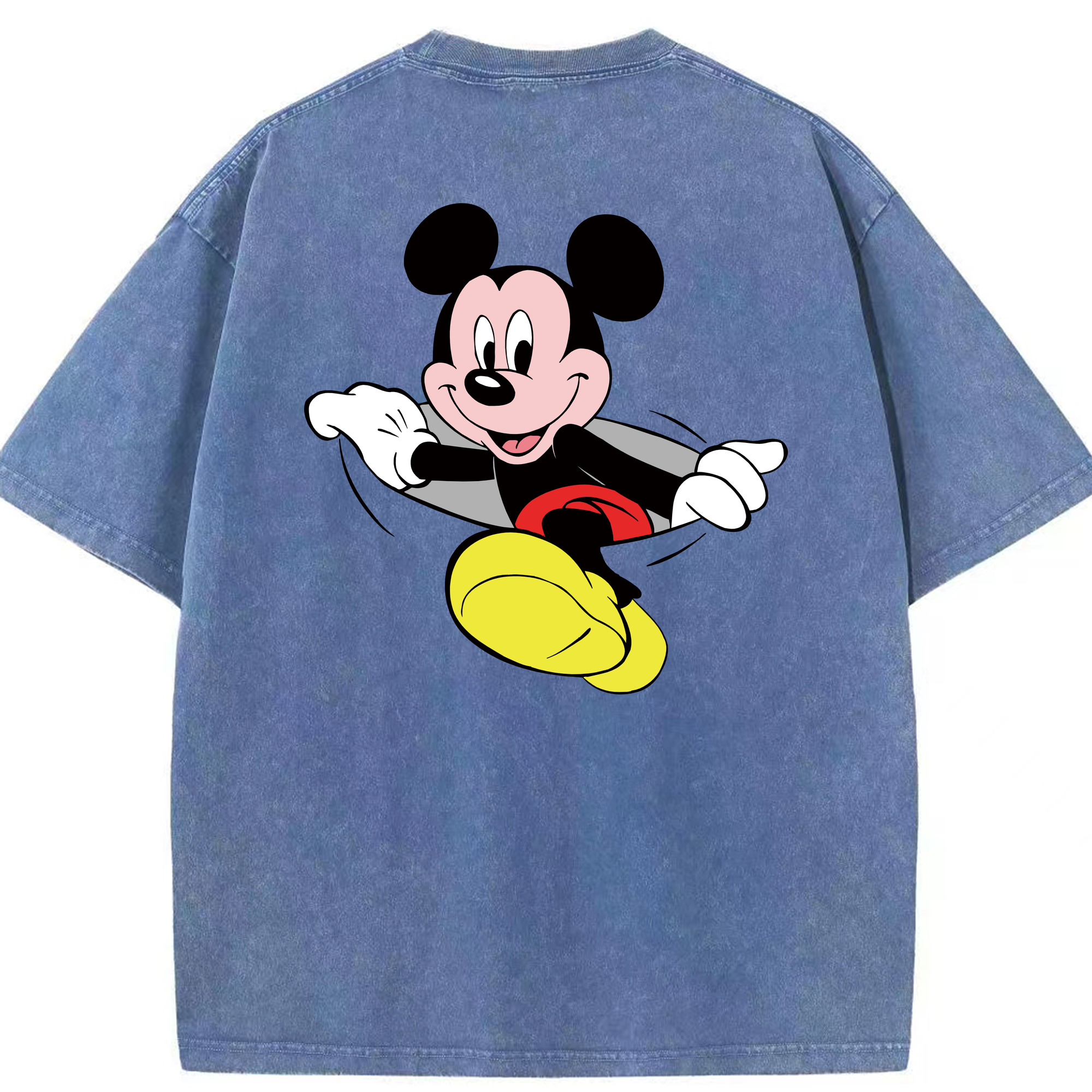 （画像用） ミッキーマウス Mickey Mouse 綿100% ヴィンテージ風 半袖Tシャツ（背面プリント）