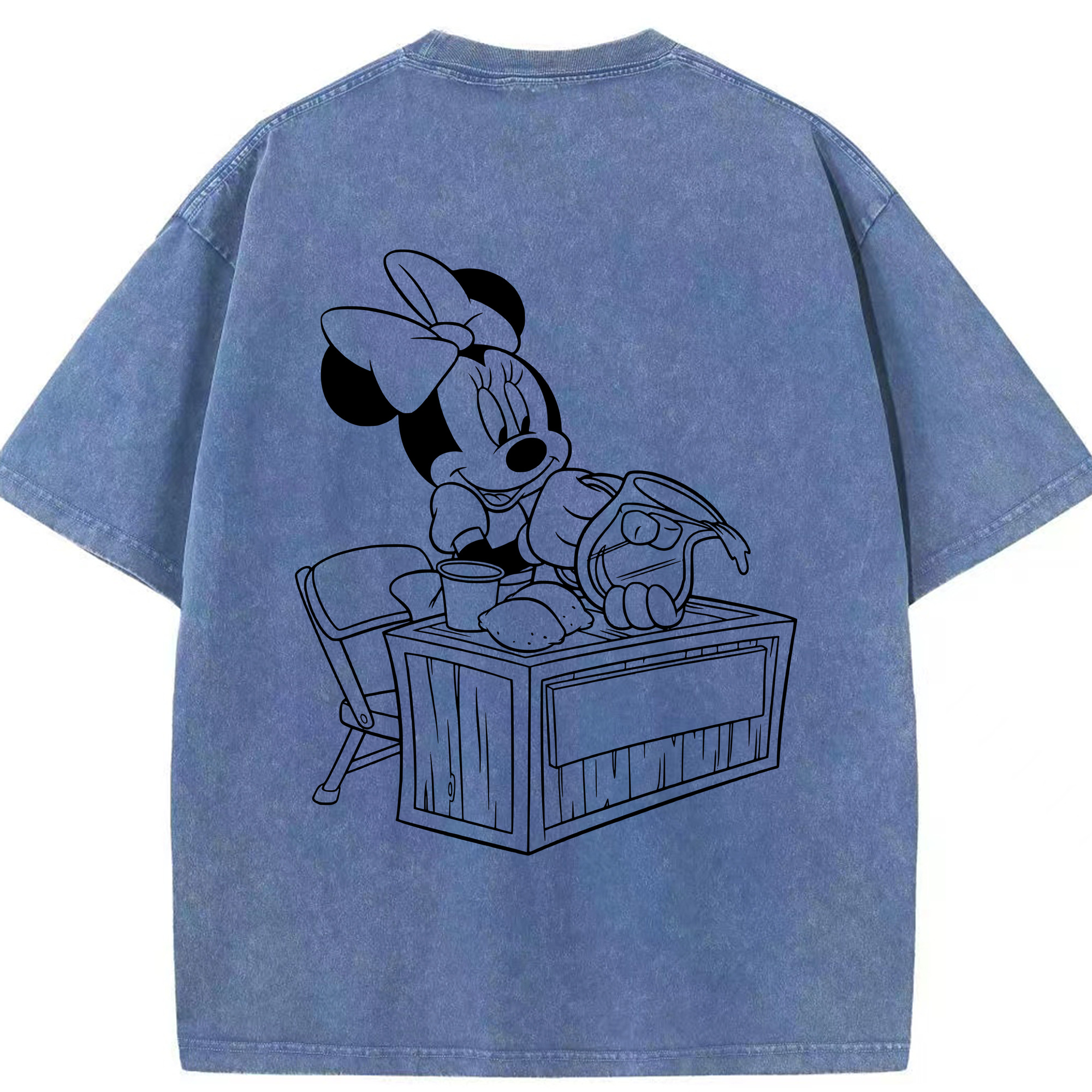 （画像用） ミッキーマウス Mickey Mouse 綿100% ヴィンテージ風 半袖Tシャツ（背面プリント）