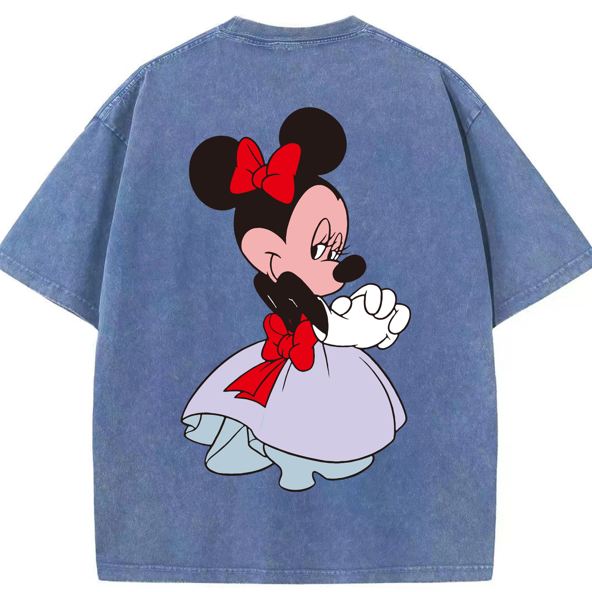 （画像用） ミッキーマウス Mickey Mouse 綿100% ヴィンテージ風 半袖Tシャツ（背面プリント）