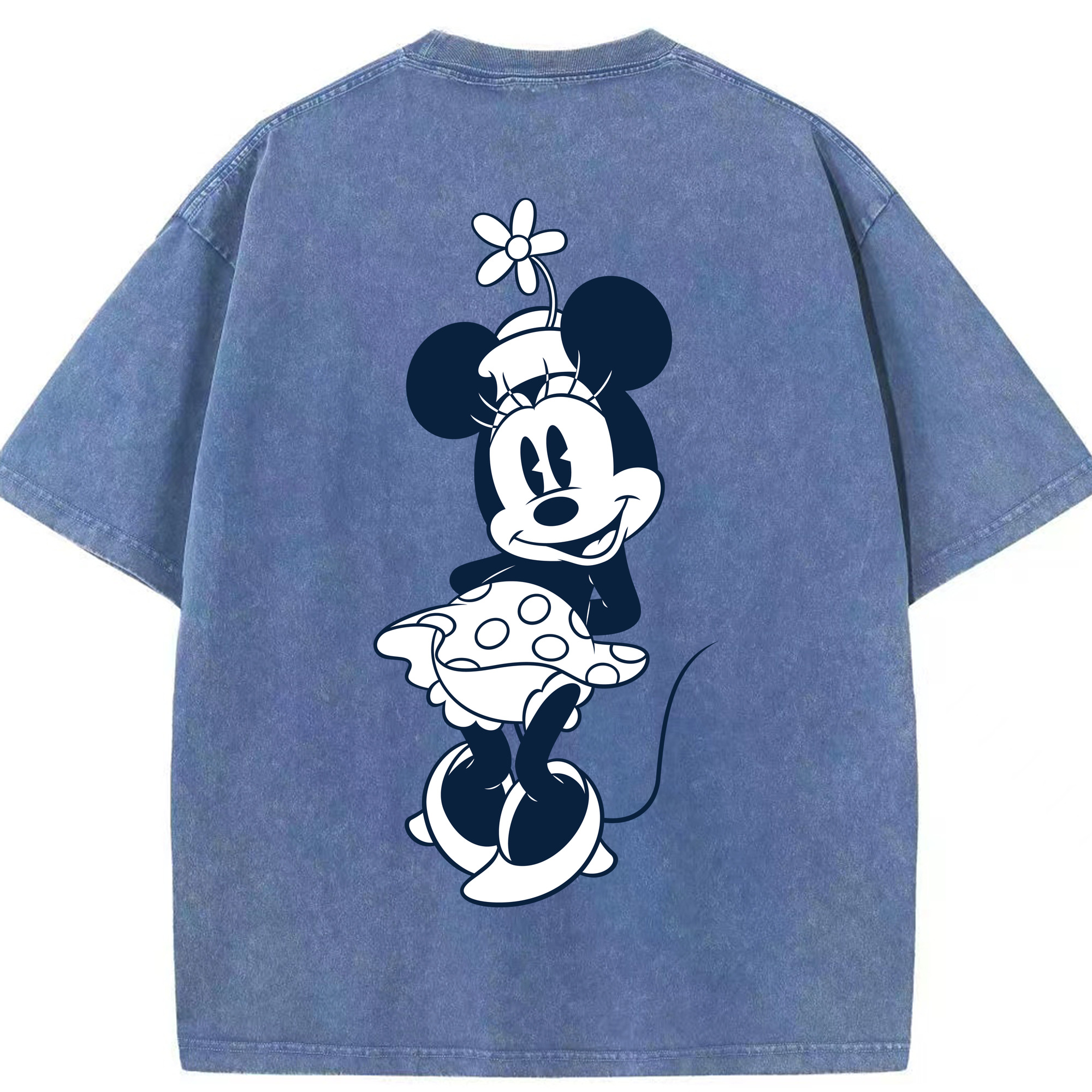 （画像用） ミッキーマウス Mickey Mouse 綿100% ヴィンテージ風 半袖Tシャツ（背面プリント）