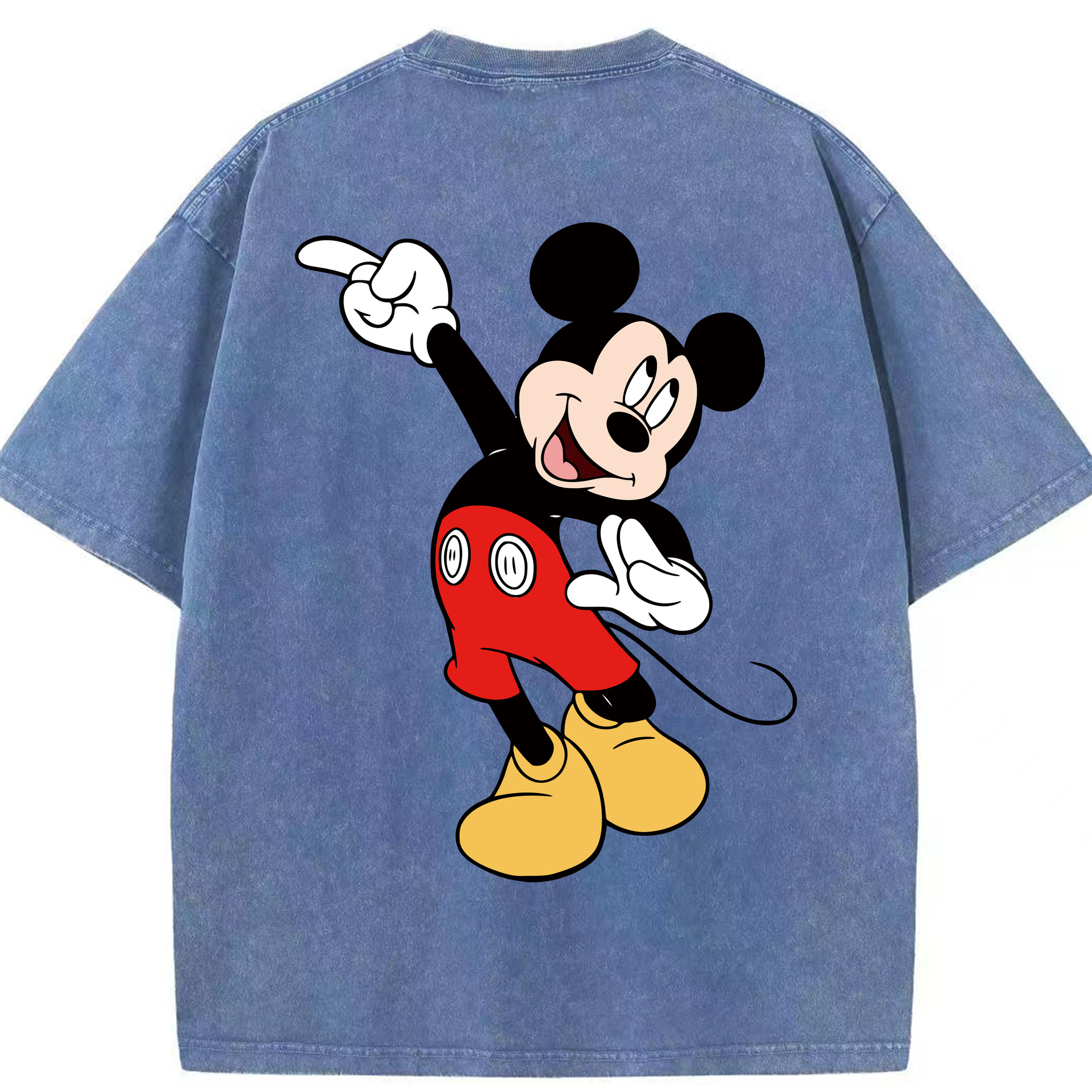 （画像用） ミッキーマウス Mickey Mouse 綿100% ヴィンテージ風 半袖Tシャツ（背面プリント）