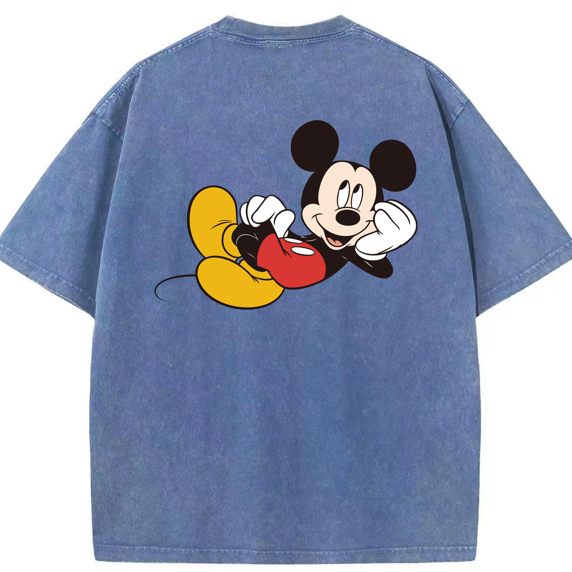 （画像用） ミッキーマウス Mickey Mouse 綿100% ヴィンテージ風 半袖Tシャツ（背面プリント）