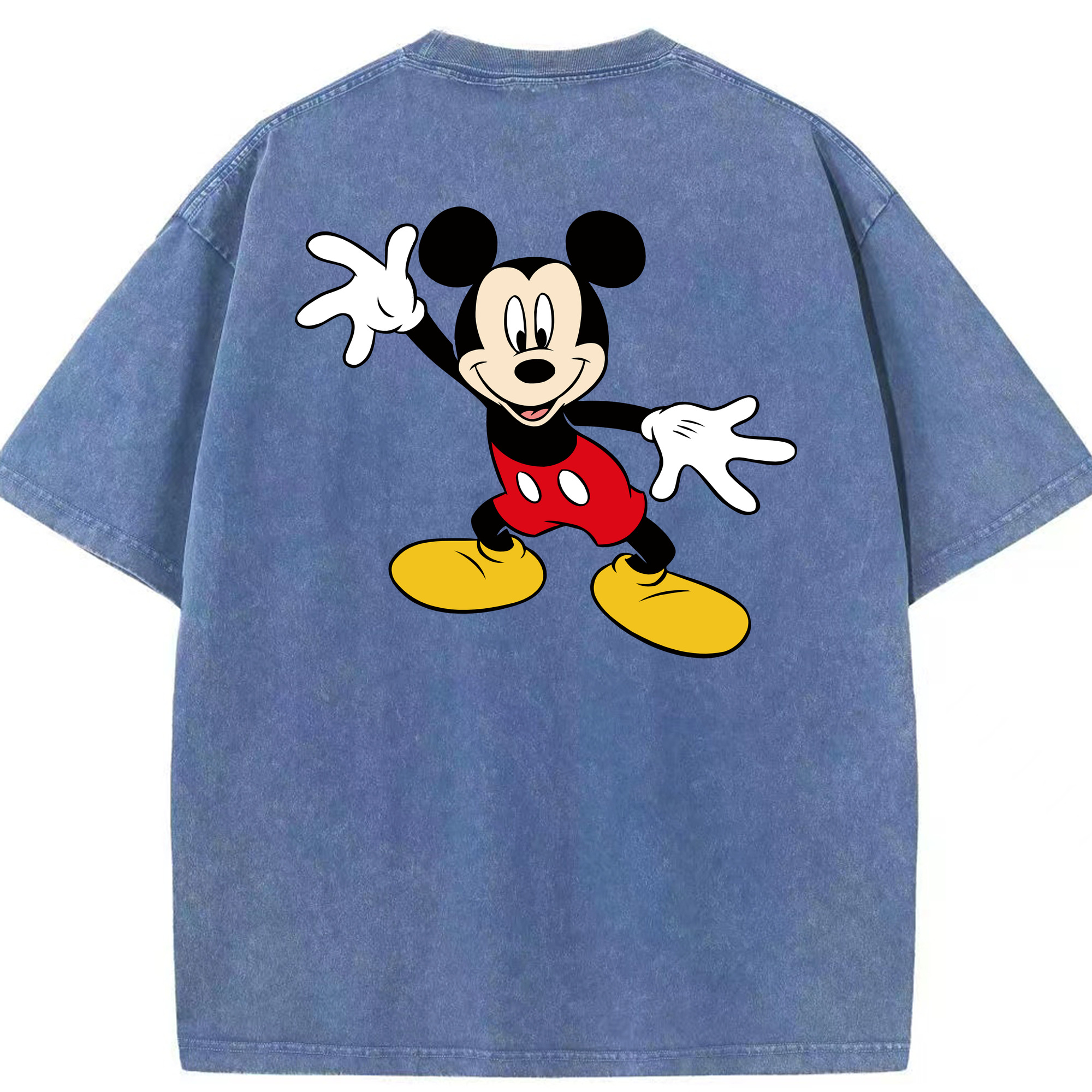 （画像用） ミッキーマウス Mickey Mouse 綿100% ヴィンテージ風 半袖Tシャツ（背面プリント）