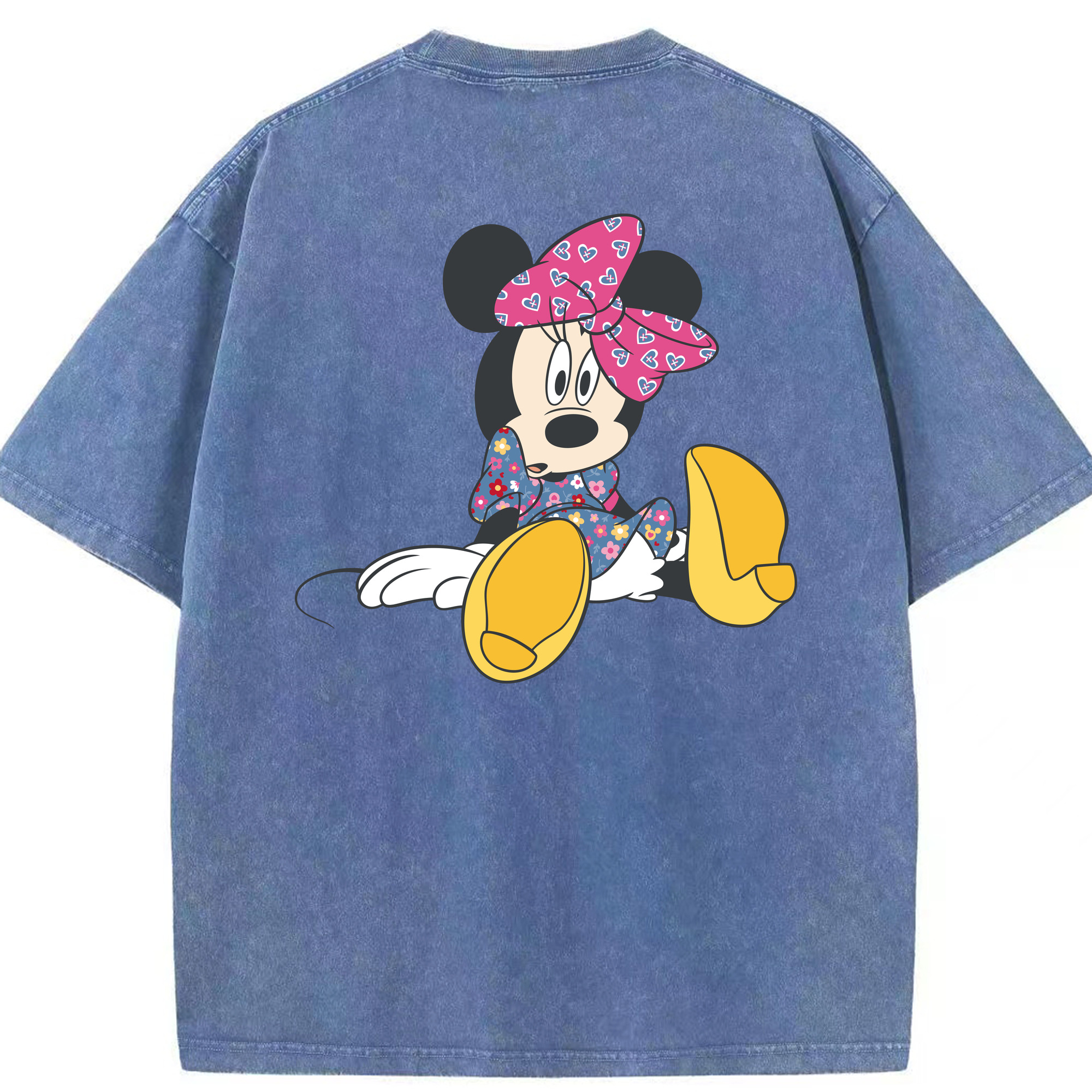 （画像用） ミッキーマウス Mickey Mouse 綿100% ヴィンテージ風 半袖Tシャツ（背面プリント）