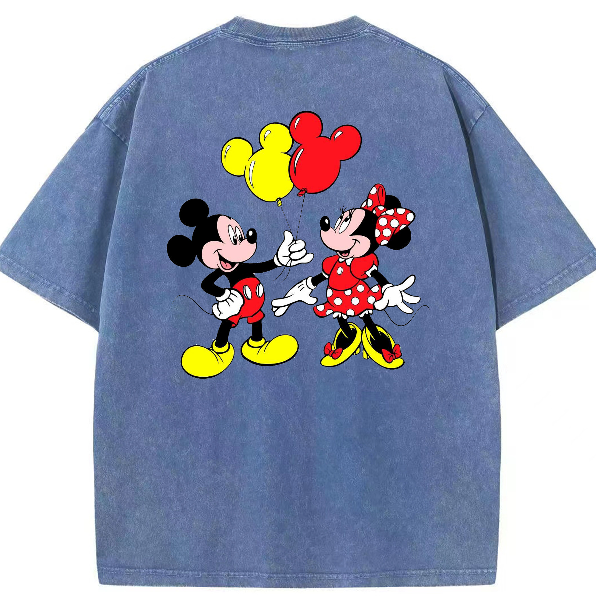 （画像用） ミッキーマウス Mickey Mouse 綿100% ヴィンテージ風 半袖Tシャツ（背面プリント）