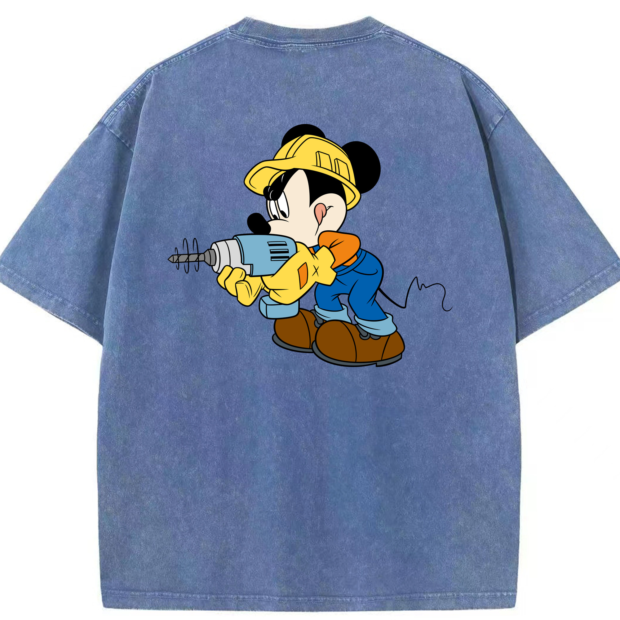 （画像用） ミッキーマウス Mickey Mouse 綿100% ヴィンテージ風 半袖Tシャツ（背面プリント）
