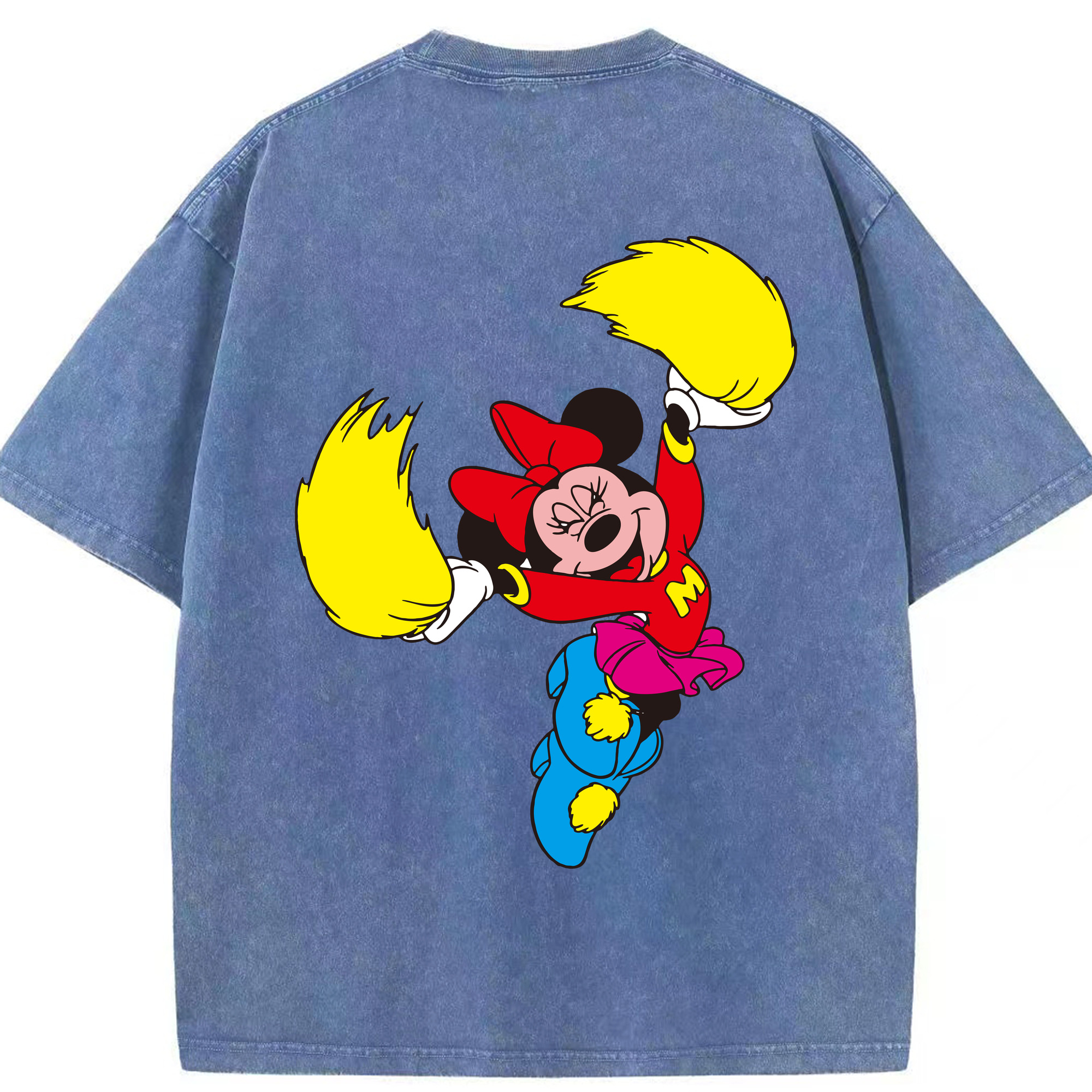 （画像用） ミッキーマウス Mickey Mouse 綿100% ヴィンテージ風 半袖Tシャツ（背面プリント）