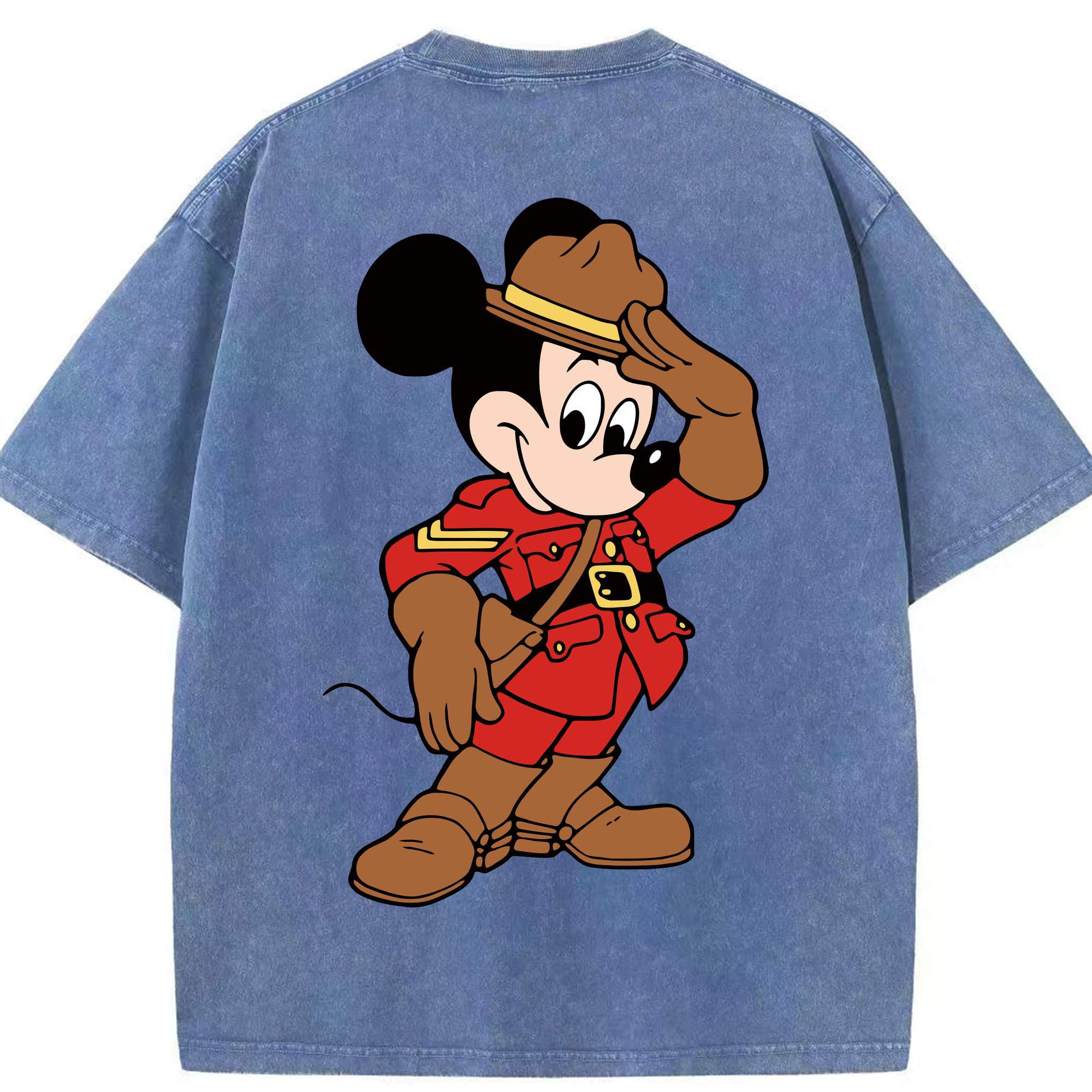 （画像用） ミッキーマウス Mickey Mouse 綿100% ヴィンテージ風 半袖Tシャツ（背面プリント）
