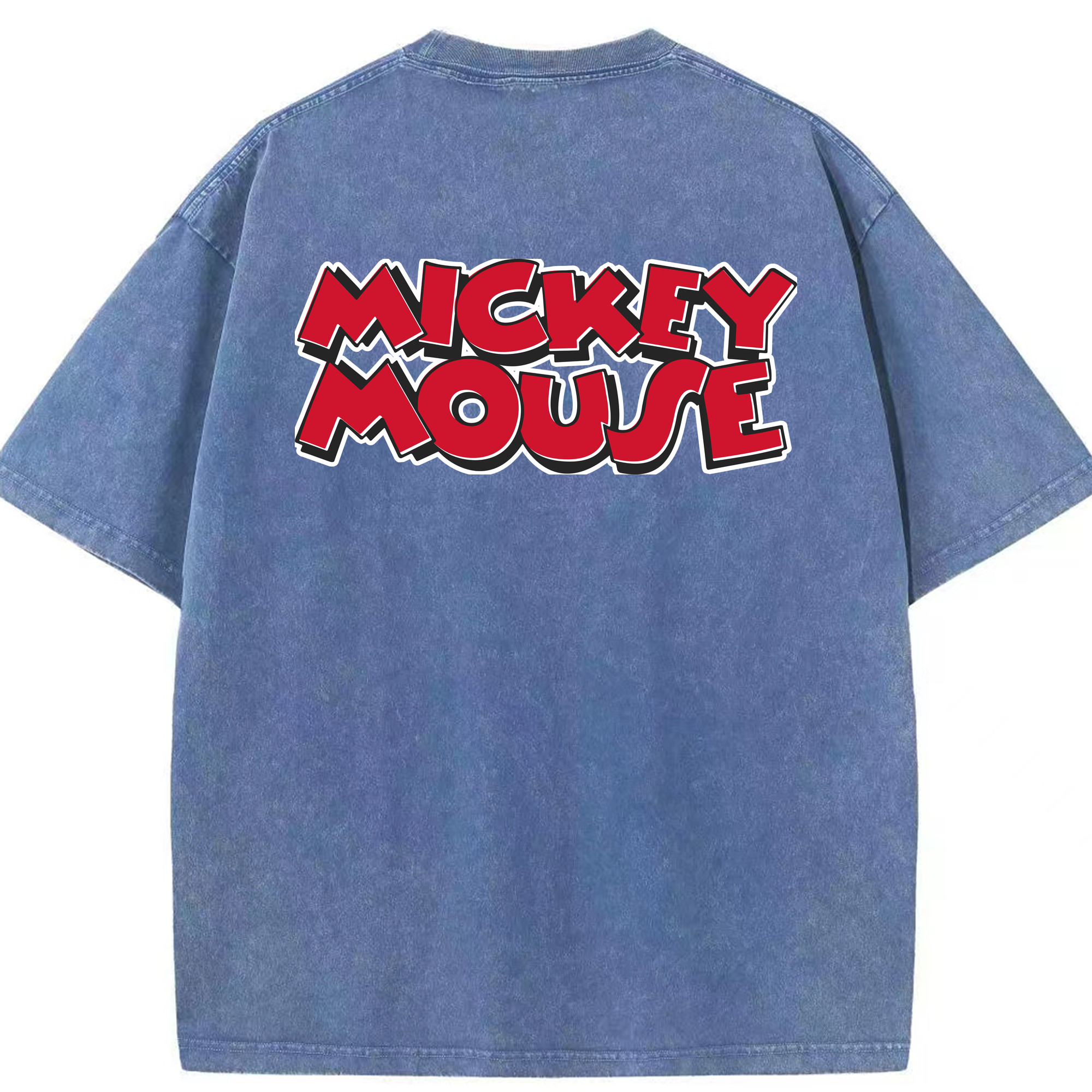 （画像用） ミッキーマウス Mickey Mouse 綿100% ヴィンテージ風 半袖Tシャツ（背面プリント）