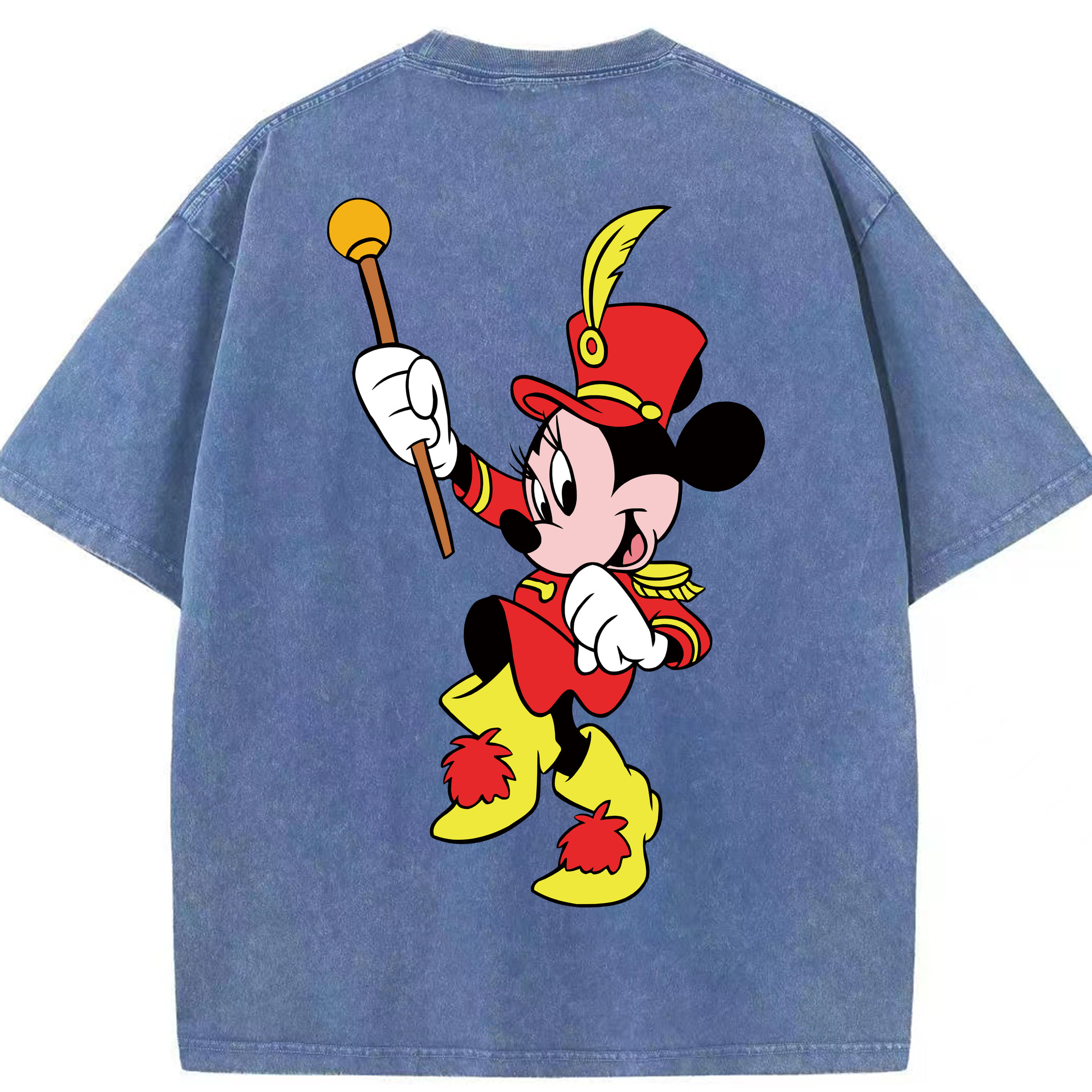 （画像用） ミッキーマウス Mickey Mouse 綿100% ヴィンテージ風 半袖Tシャツ（背面プリント）
