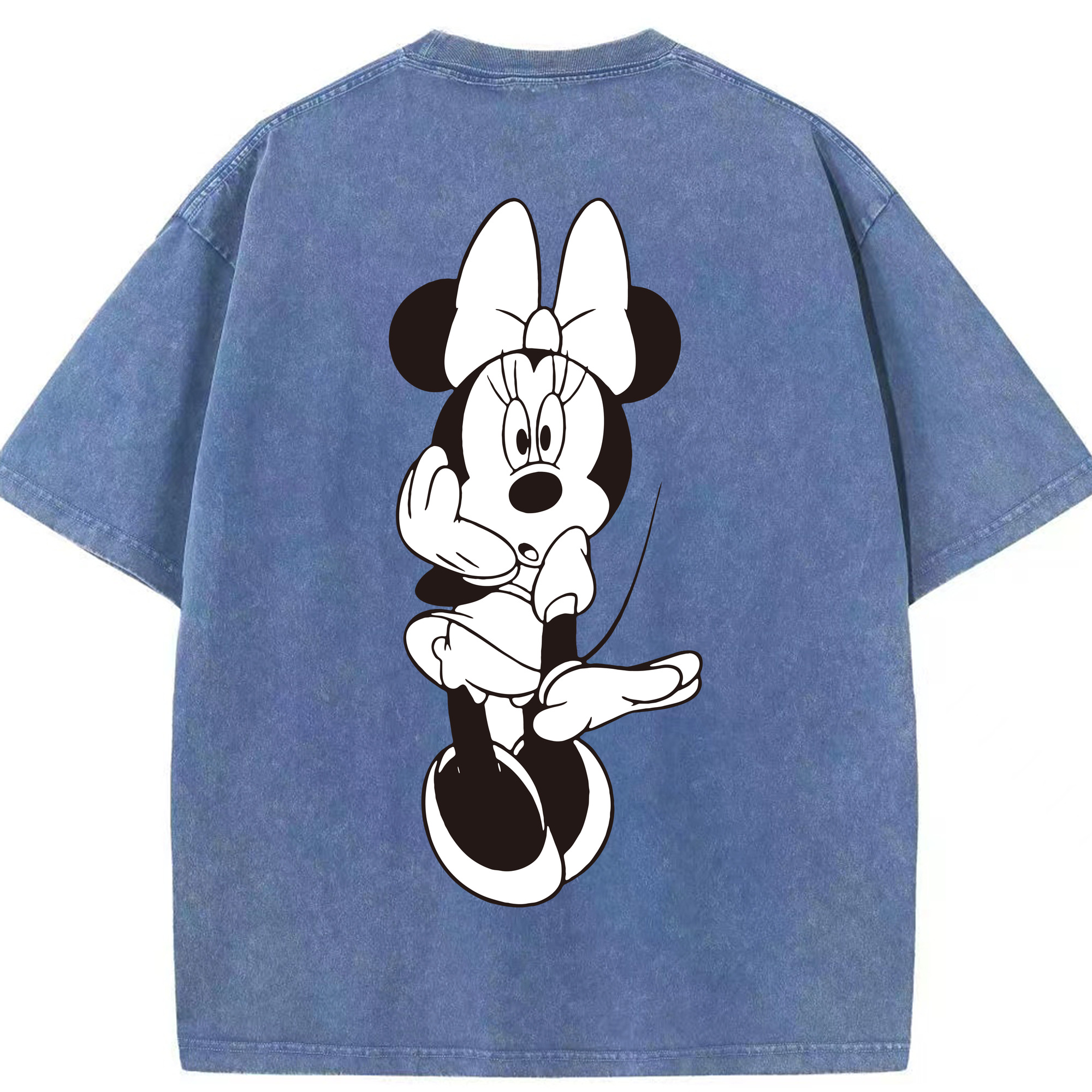 （画像用） ミッキーマウス Mickey Mouse 綿100% ヴィンテージ風 半袖Tシャツ（背面プリント）