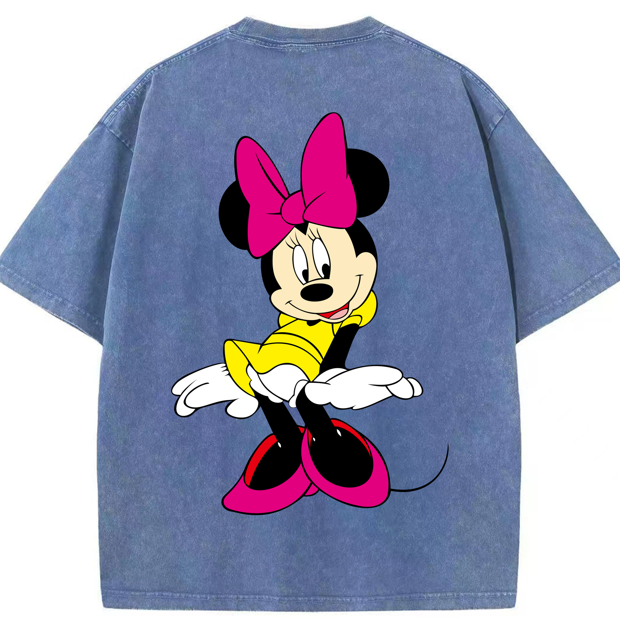 （画像用） ミッキーマウス Mickey Mouse 綿100% ヴィンテージ風 半袖Tシャツ（背面プリント）