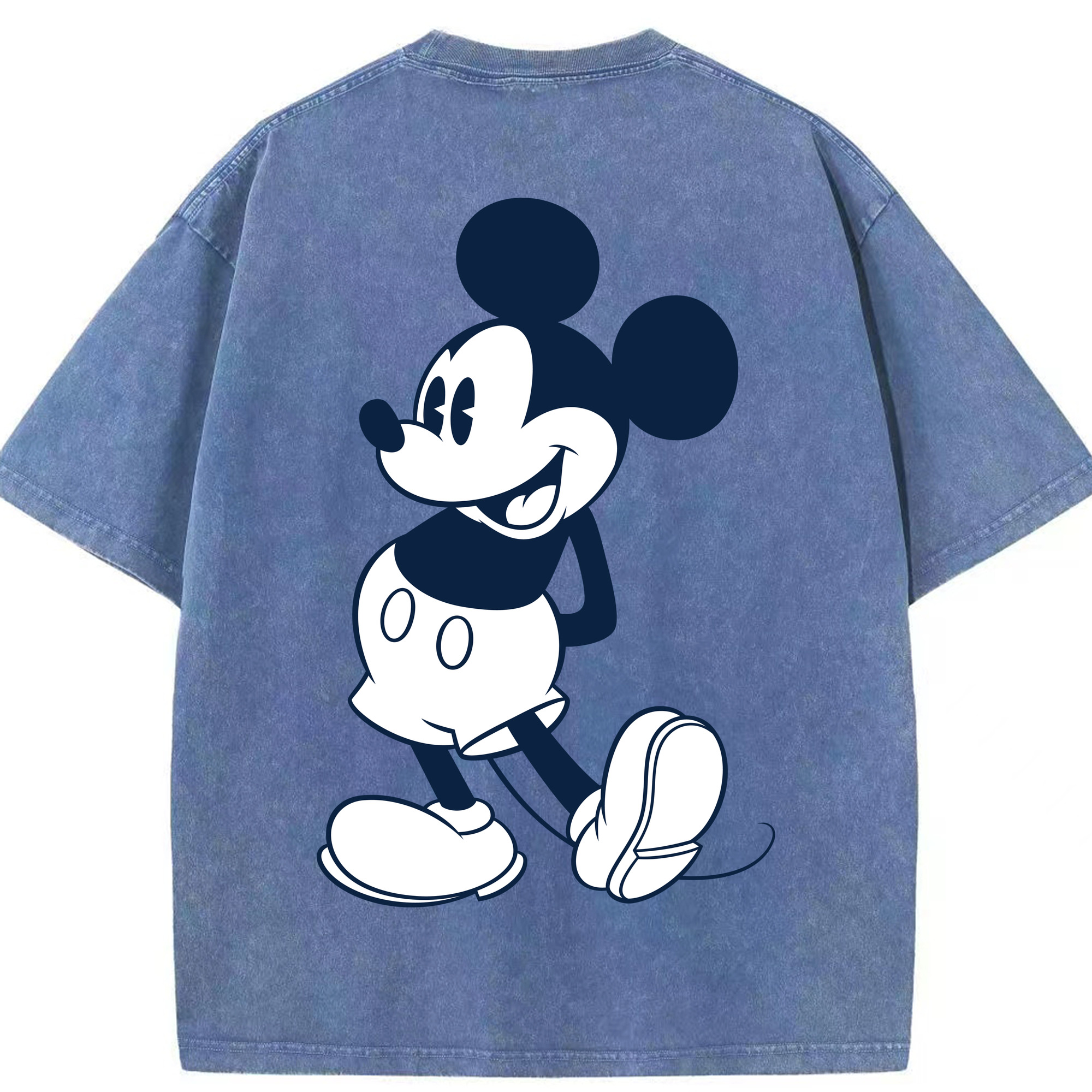 （画像用） ミッキーマウス Mickey Mouse 綿100% ヴィンテージ風 半袖Tシャツ（背面プリント）