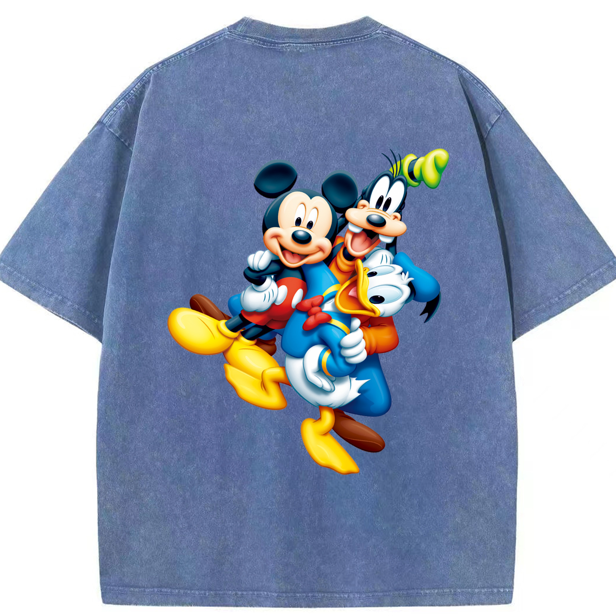 （画像用） ミッキーマウス Mickey Mouse 綿100% ヴィンテージ風 半袖Tシャツ（背面プリント）