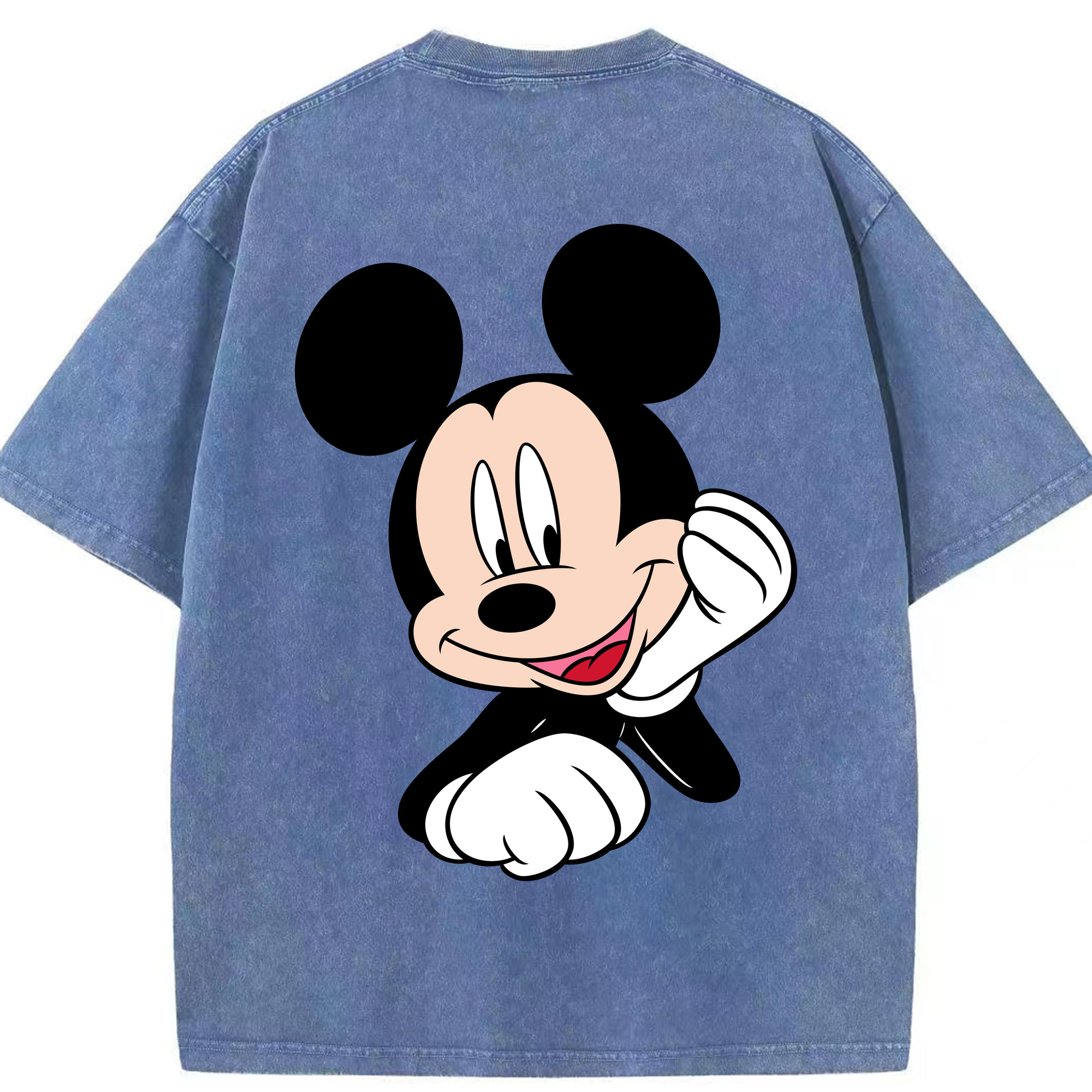 （画像用） ミッキーマウス Mickey Mouse 綿100% ヴィンテージ風 半袖Tシャツ（背面プリント）